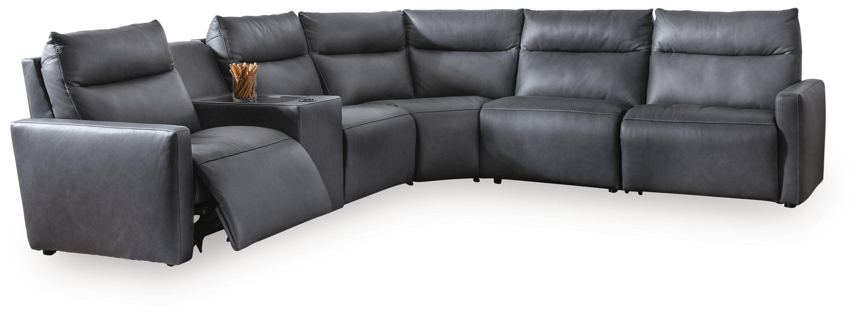 6-Piece Power Reclining Sectional With Audio Console