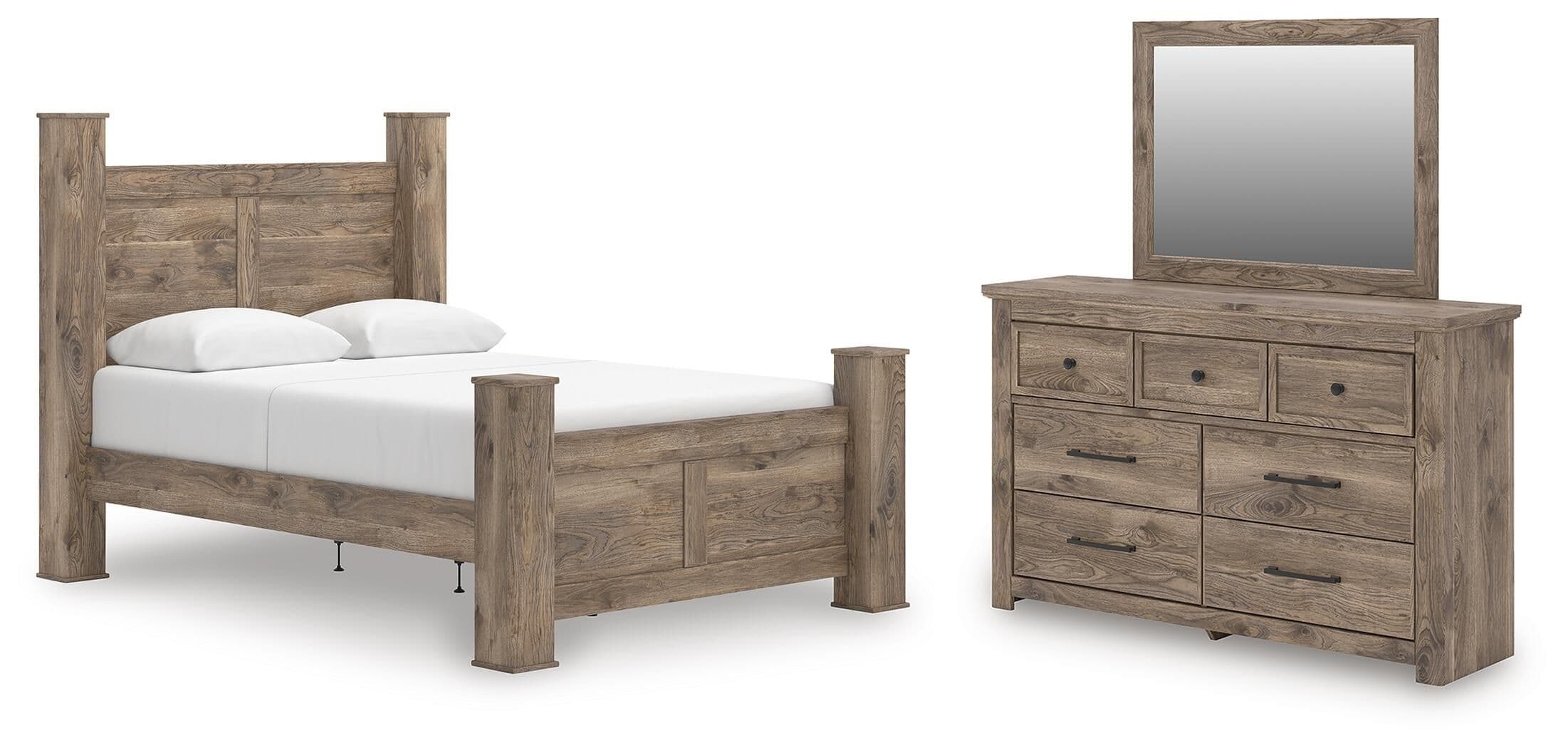 3 Pc. · Queen Poster Bed, Dresser And Mirror
