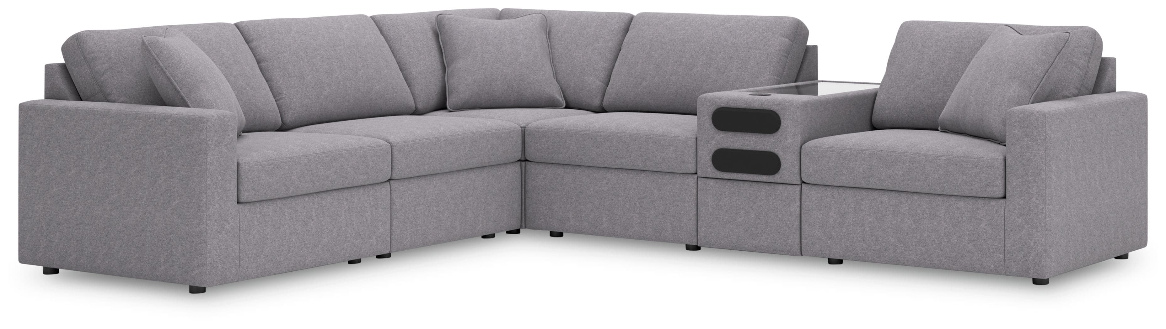 6-Piece Sectional With Audio System Console