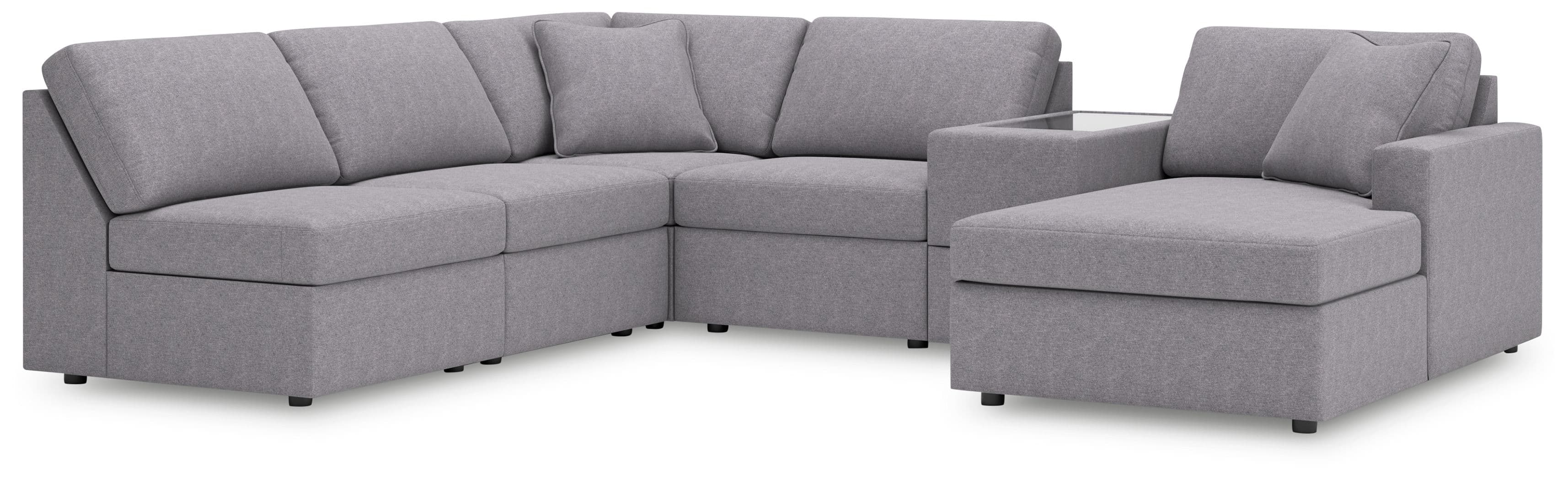 6-Piece Sectional With Raf Corner Chaise And Storage Console