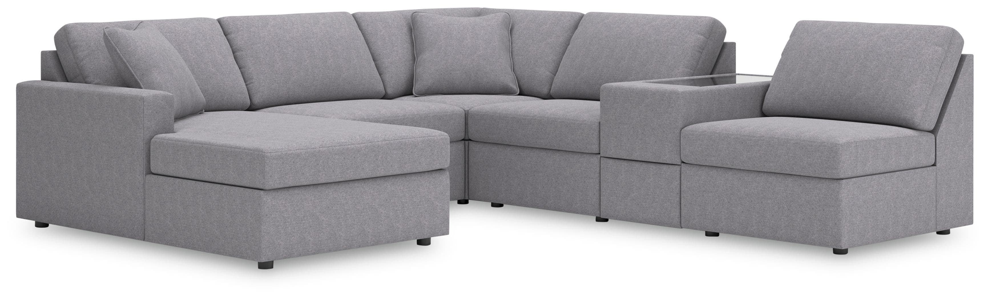 6-Piece Sectional With Laf Corner Chaise And Storage Console