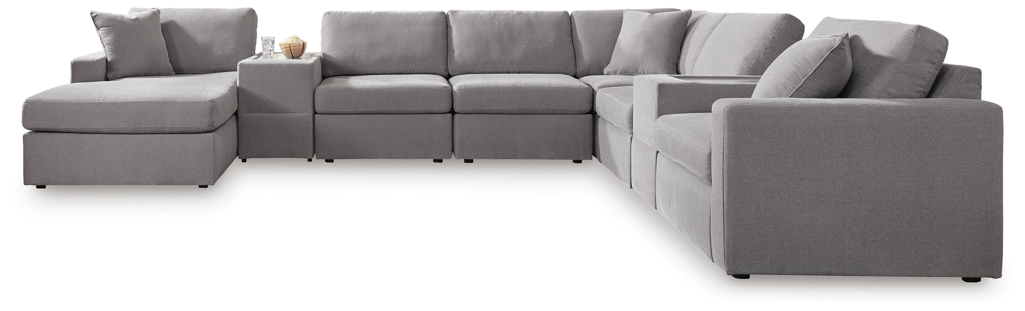 8-Piece Sectional With Laf Corner Chaise And Storage Consoles