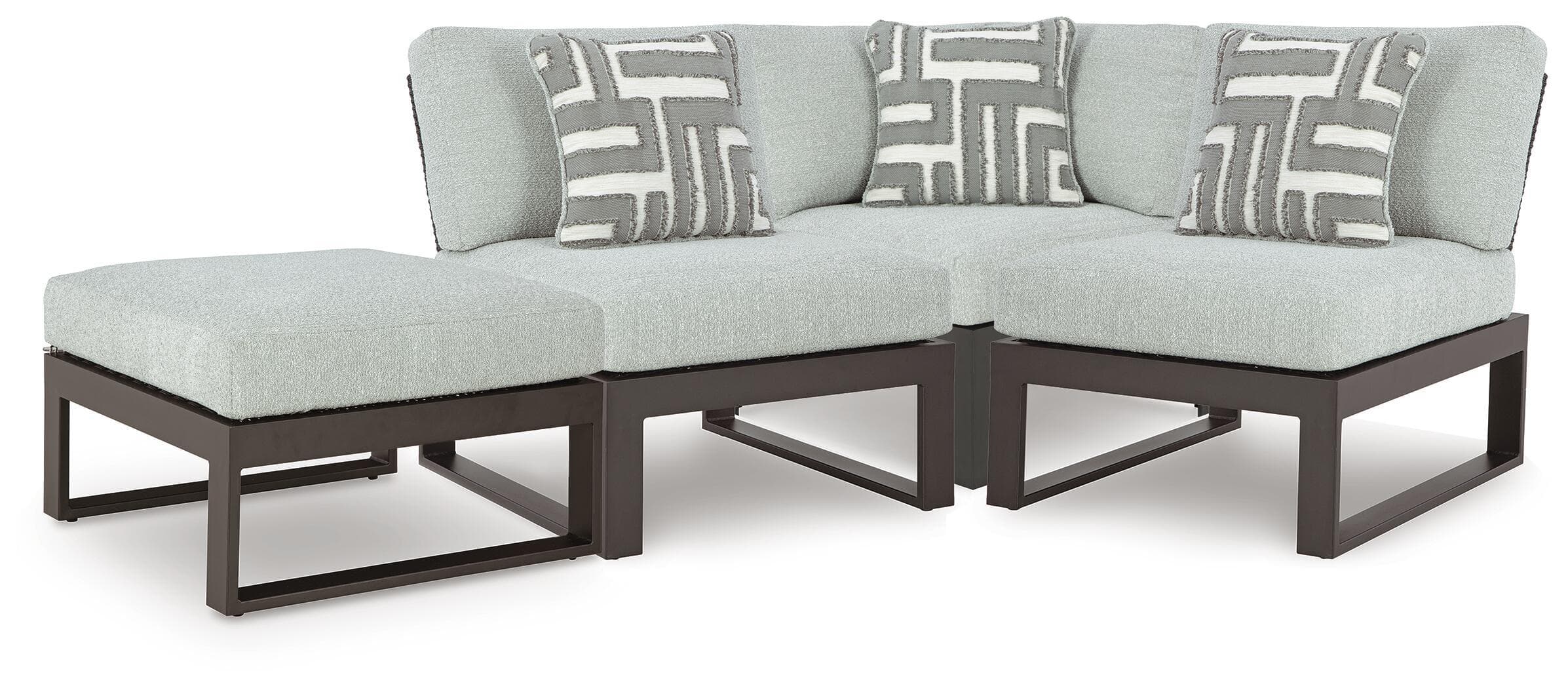 4-Piece Outdoor Sectional · Black / Gray
