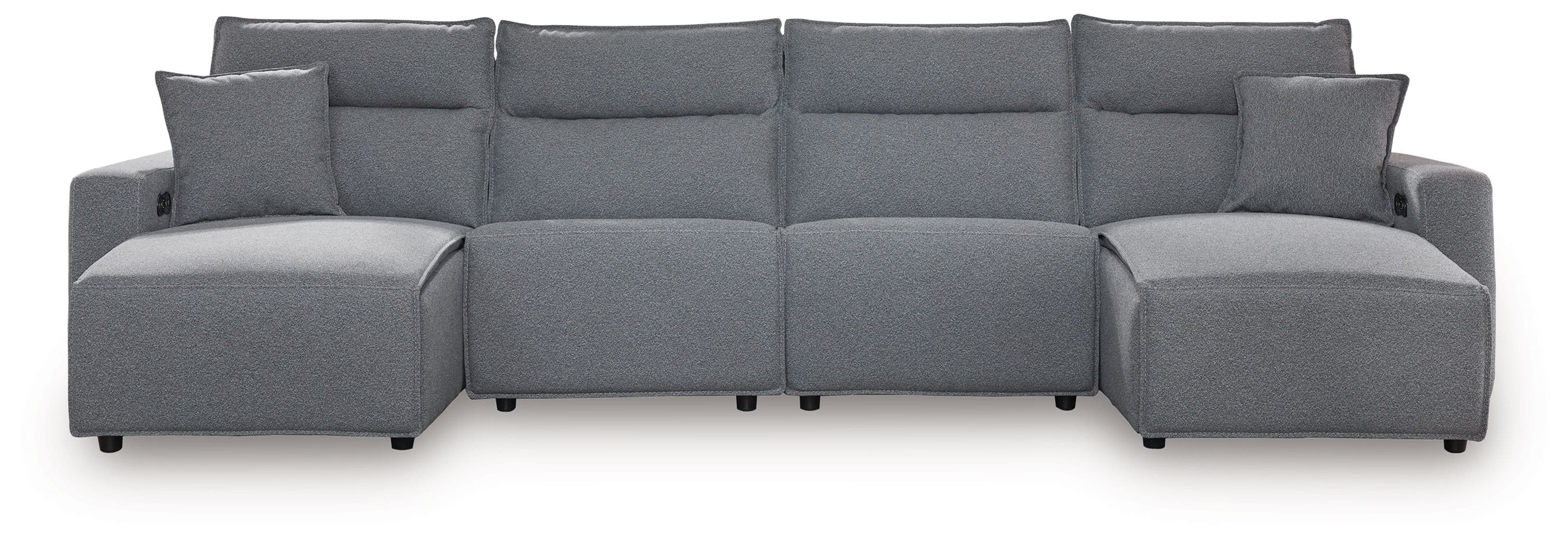 4-Piece Power Reclining Sectional With Double Chaise · Salt And Pepper