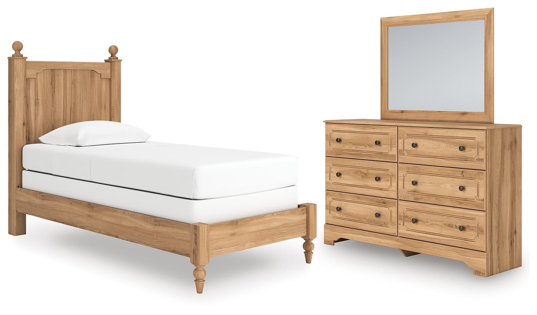 3 Pc. · Twin Panel Bed, Dresser And Mirror