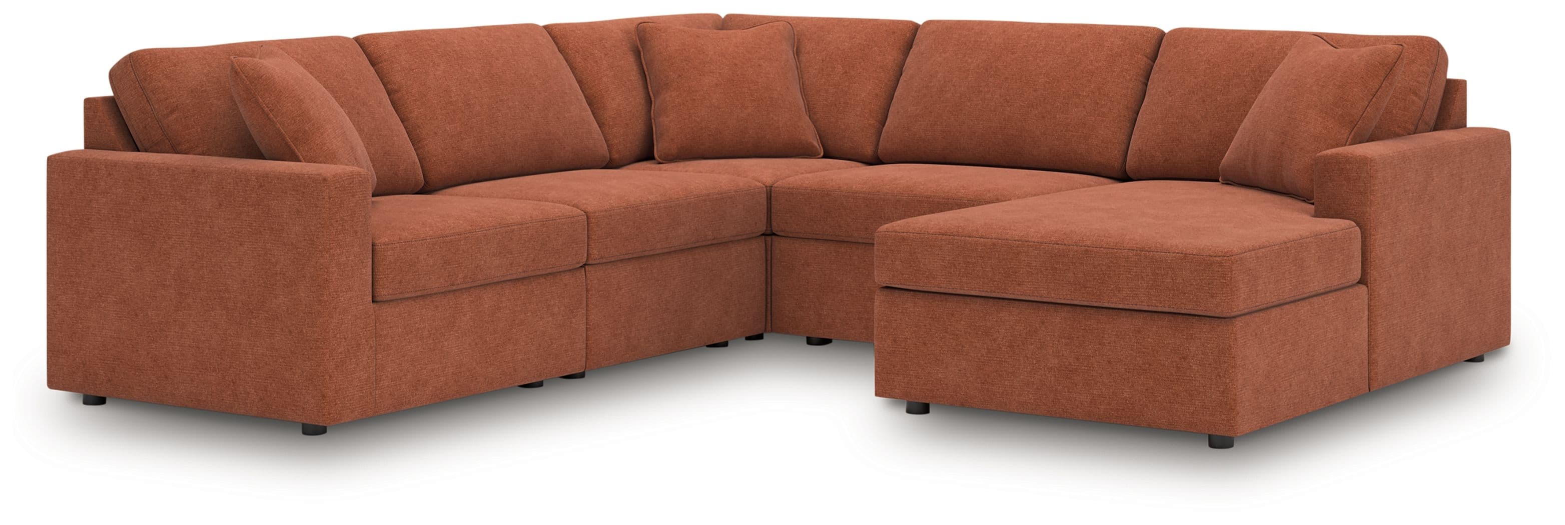 5-Piece Sectional With Raf Corner Chaise, With Laf Corner Chair