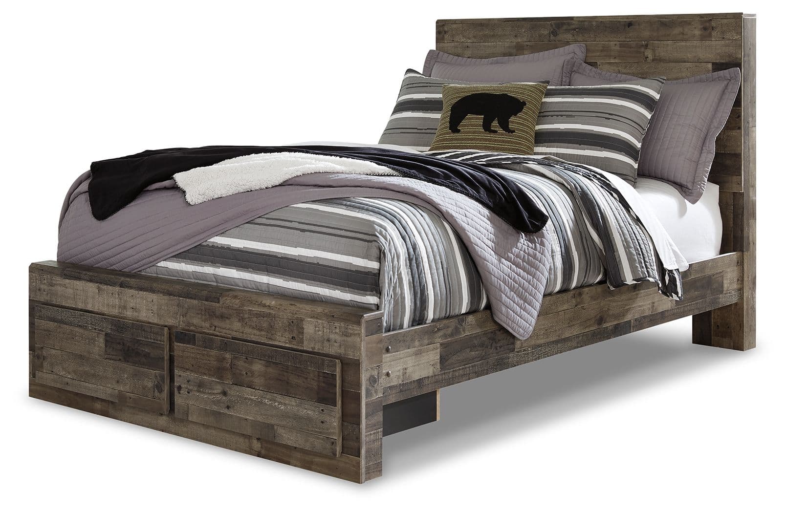 Full Panel Bed With 2 Storage Drawers