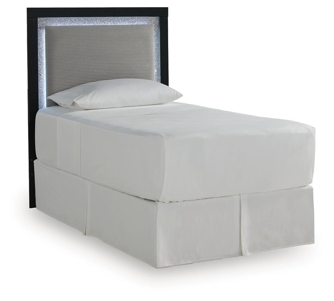 Twin Upholstered Panel Headboard · Black / Gray
