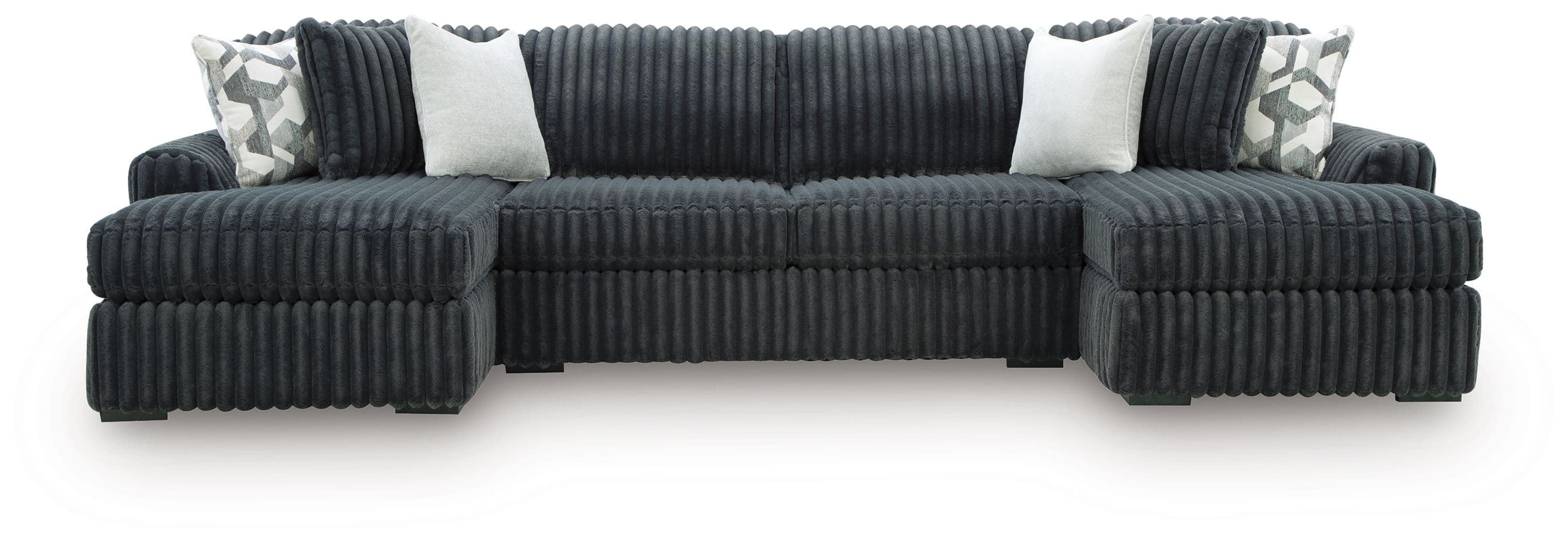 3-Piece Double Chaise Sectional · Gunmetal