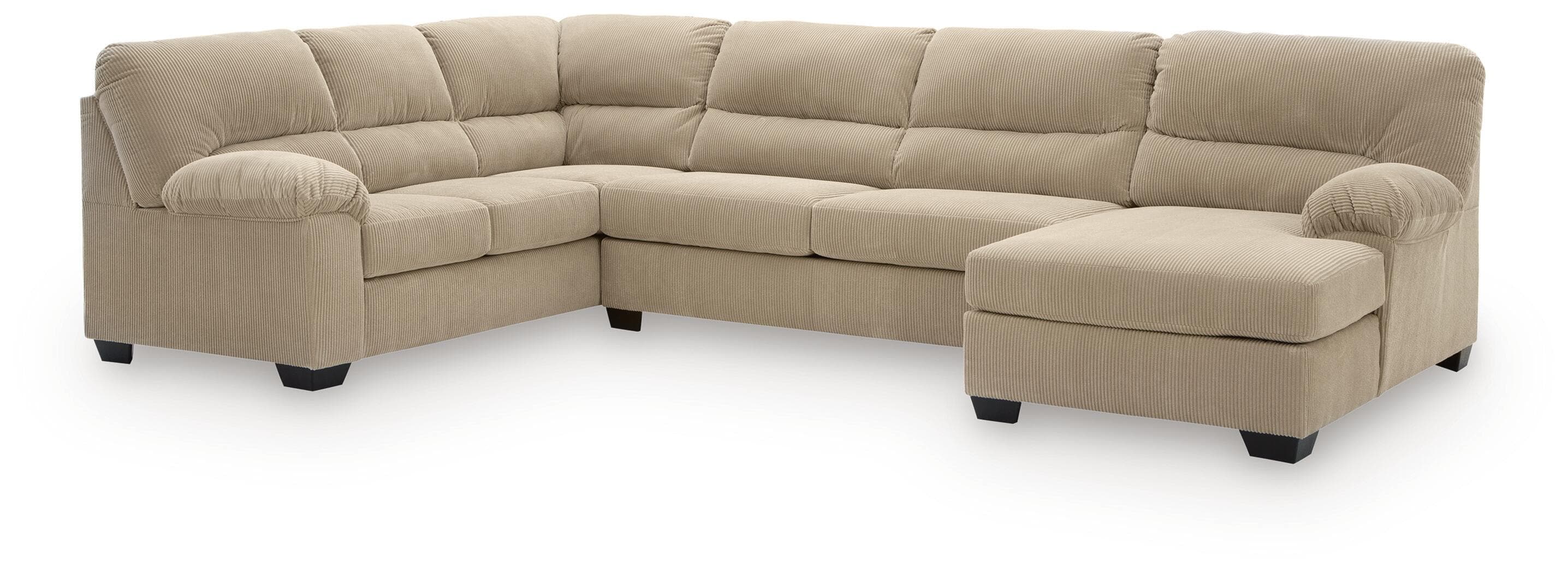 3-Piece Sectional With RAF Corner Chaise · Sand
