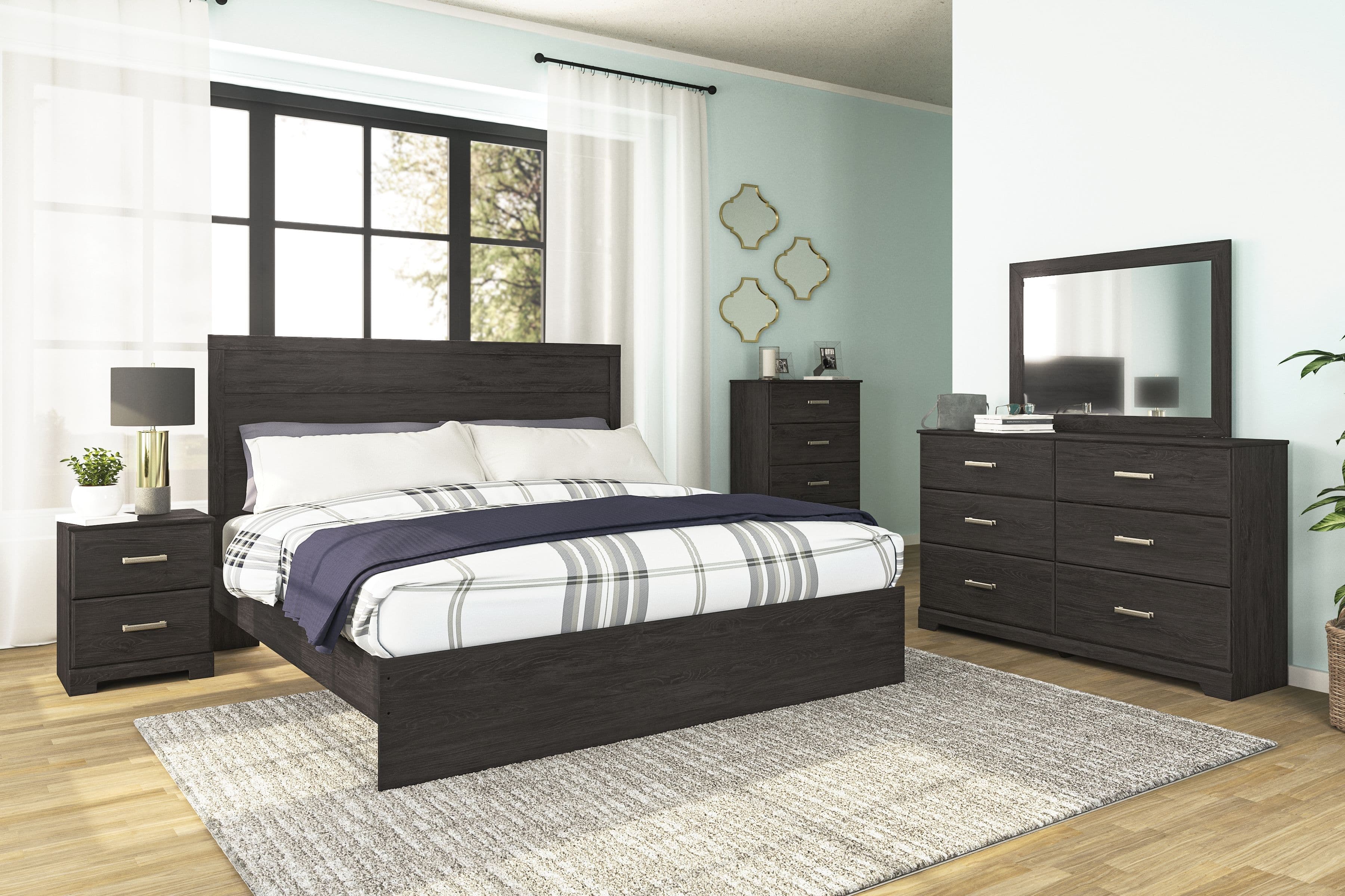 5 Pc. · Dresser, Mirror, Chest, King Panel Bed
