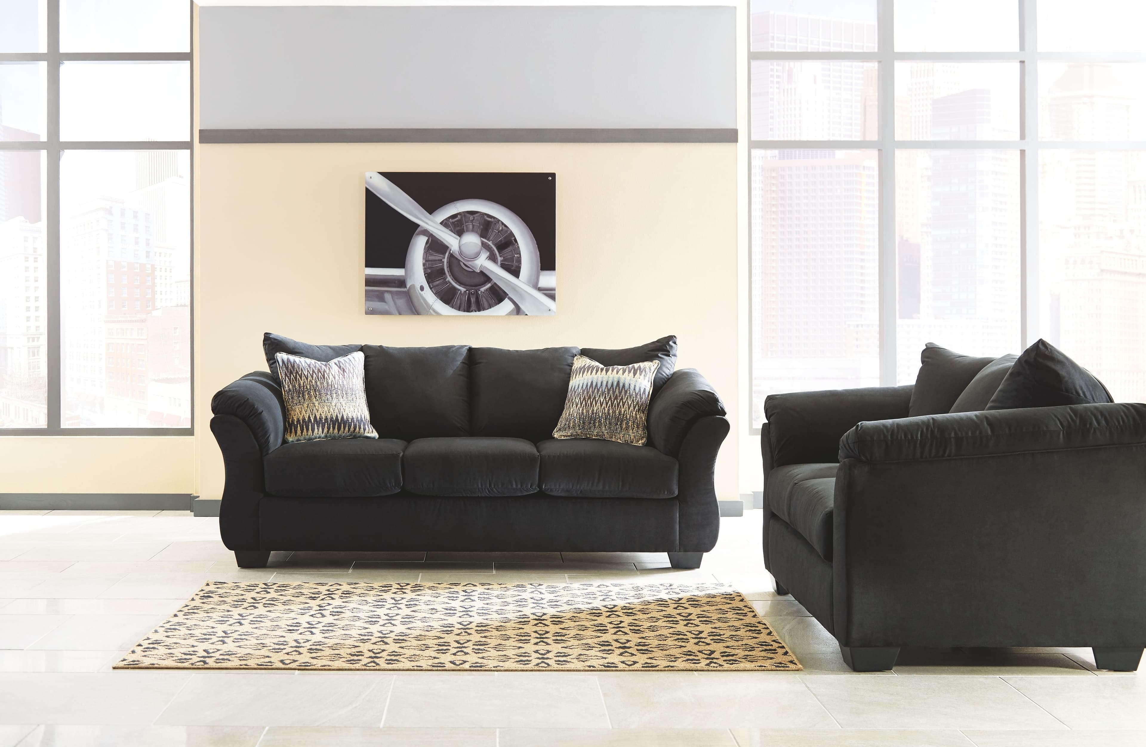 Darcy - 2 Pc. - Sofa, Loveseat - Black