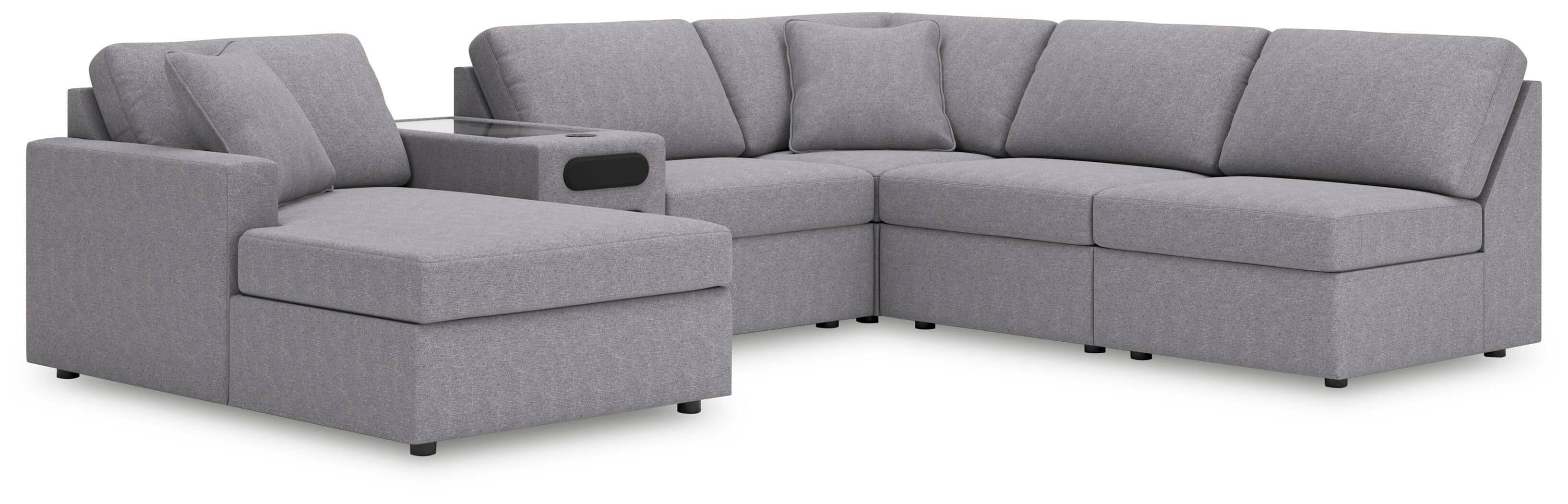 6-Piece Sectional With Laf Corner Chaise And Audio System Console