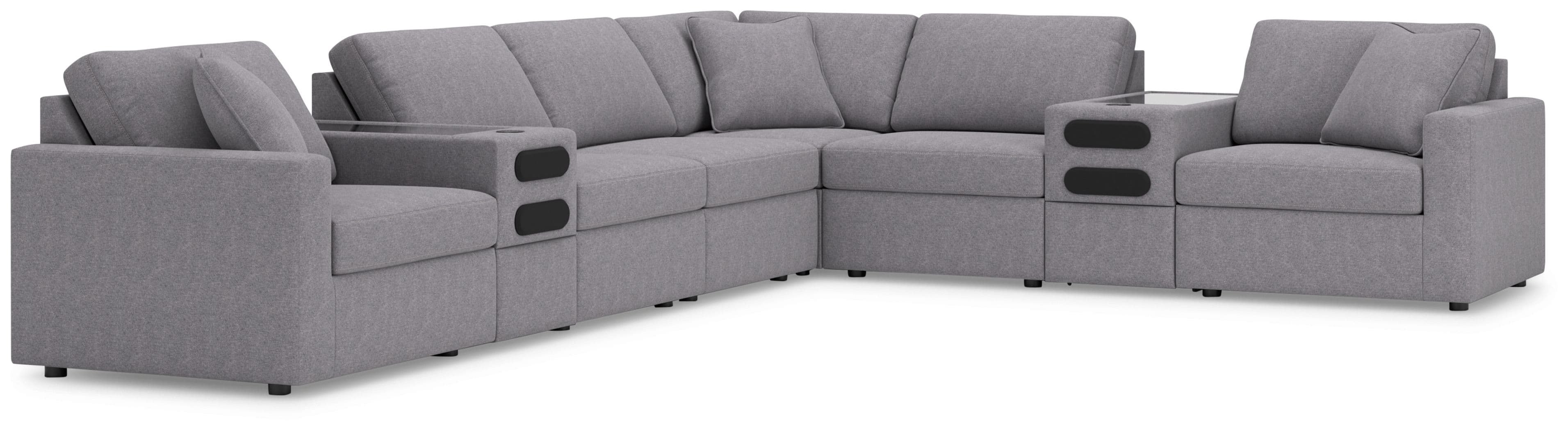 8-Piece Sectional With 2 Audio System Consoles And 3 Armless Chairs