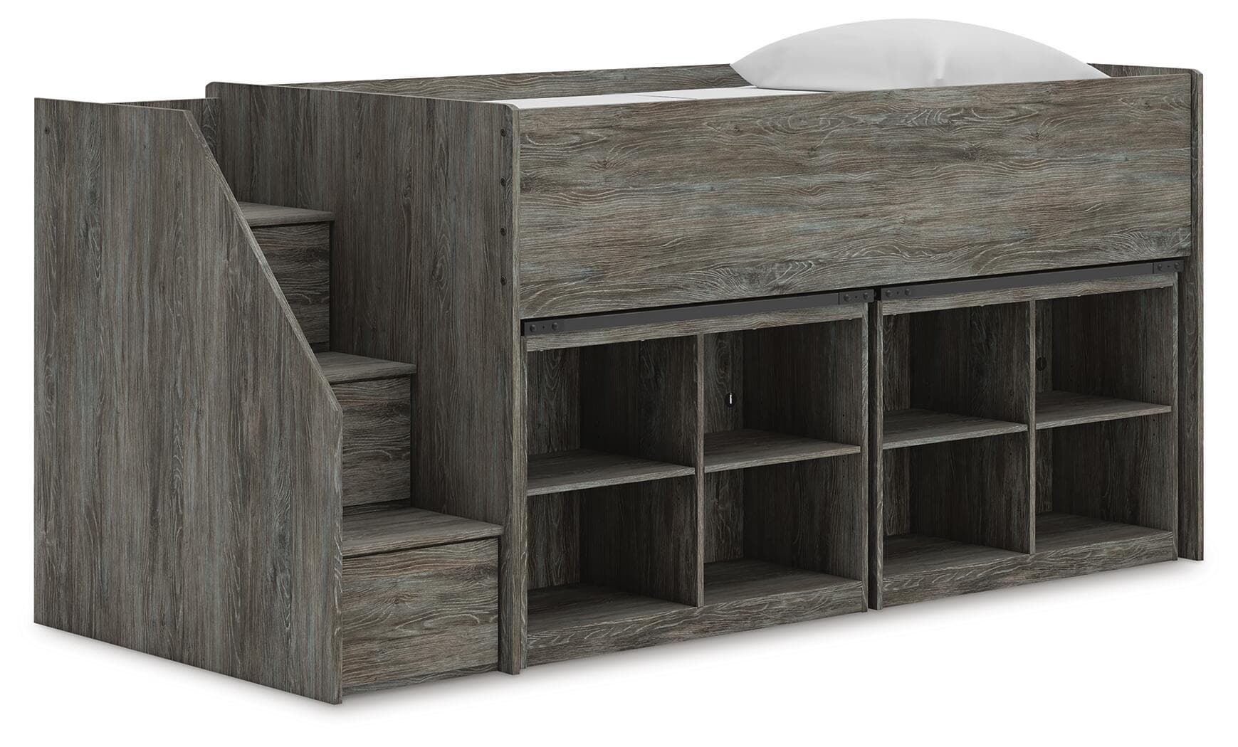 Twin Loft Bed With 2 Bookcase Storages