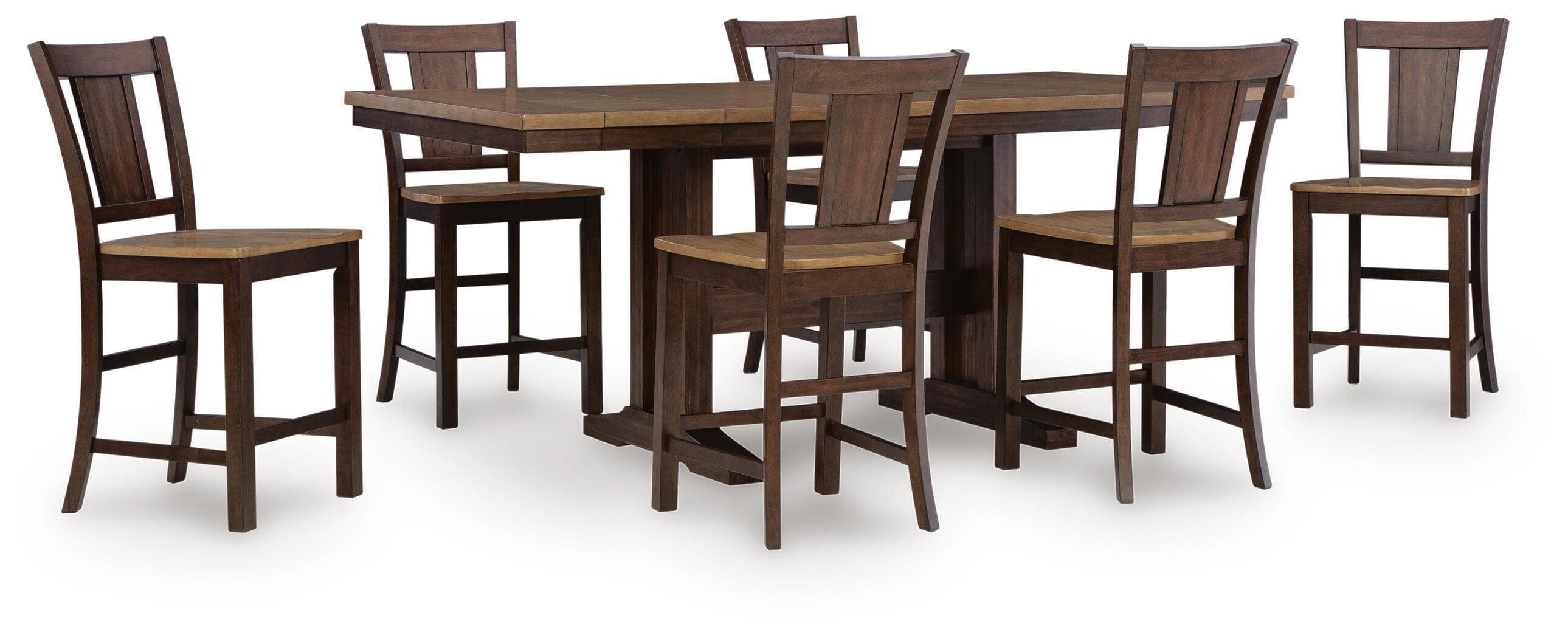 7 Pc. · Counter Height Extension Dining Table And 6 Barstools