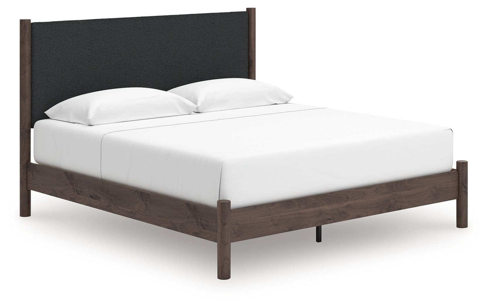 Pamytta - King Upholstered Panel Platform Bed - Brown