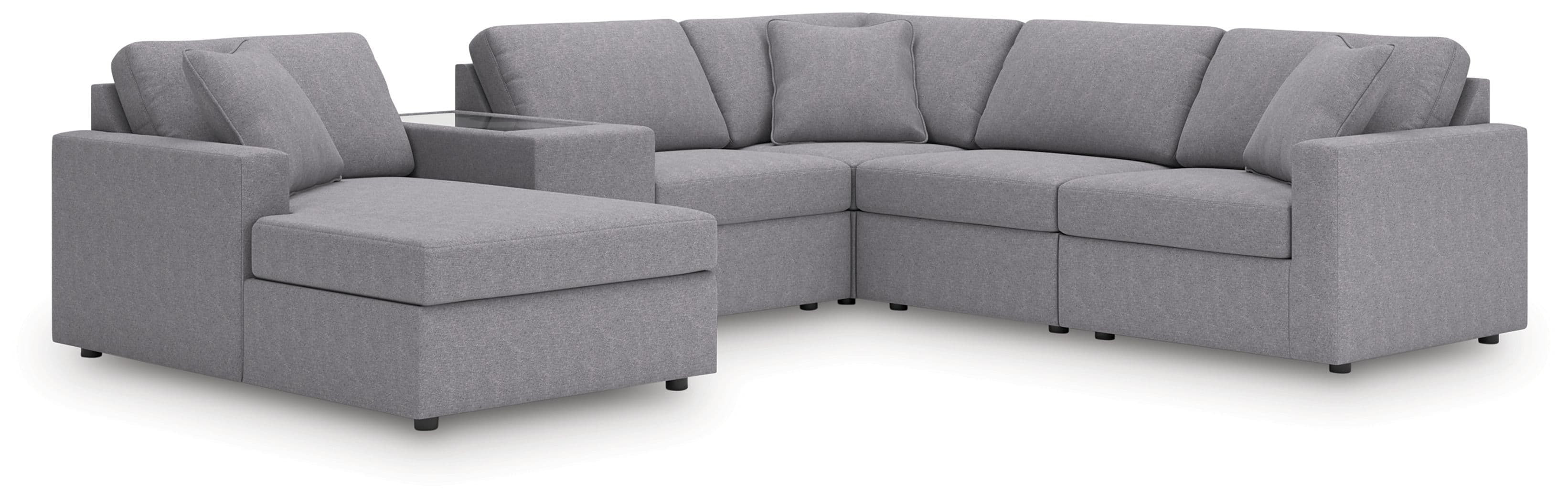 6-Piece Sectional With Laf Corner Chaise, RAF Corner Chair And Storage Console