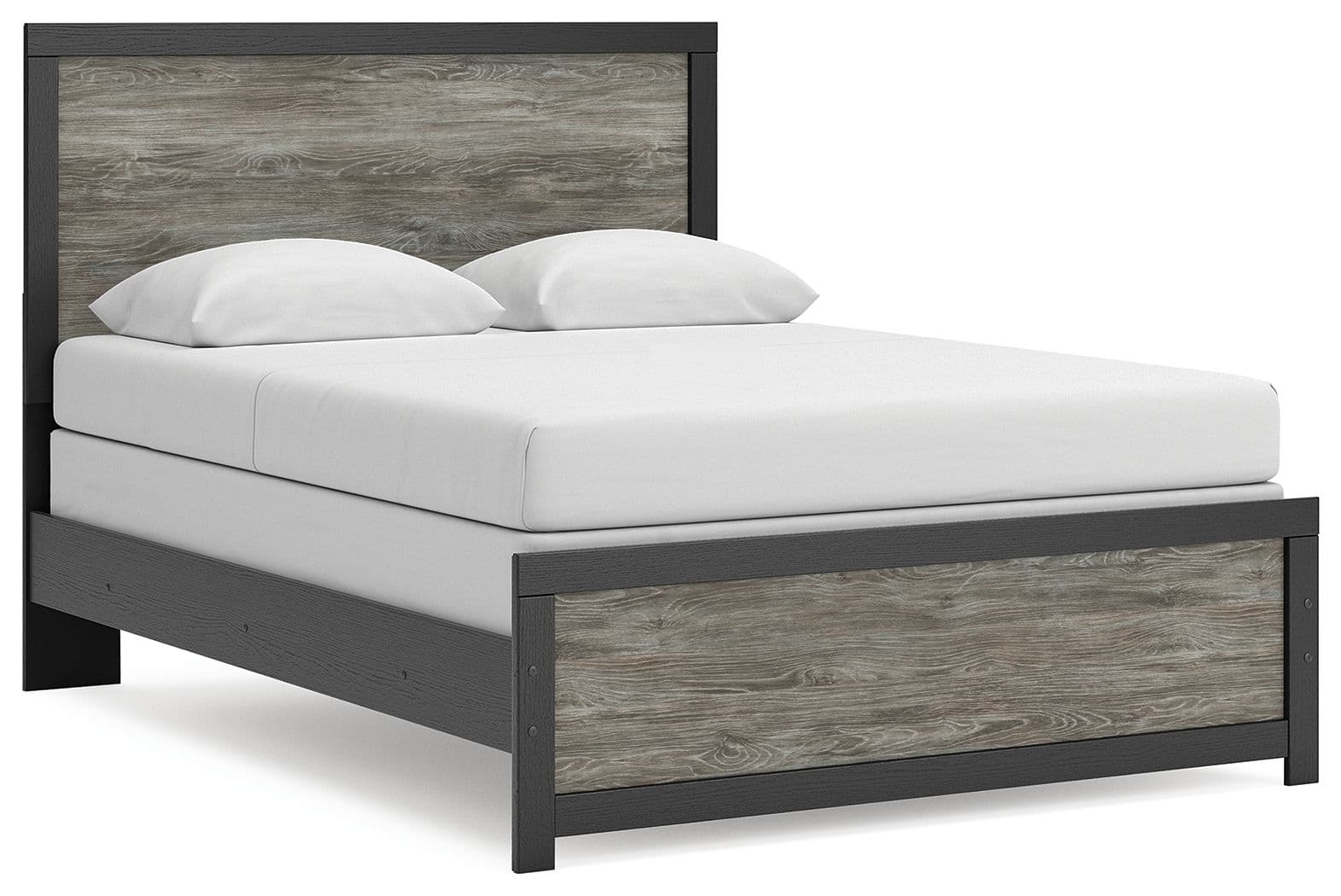 Queen Panel Bed · Black / Gray