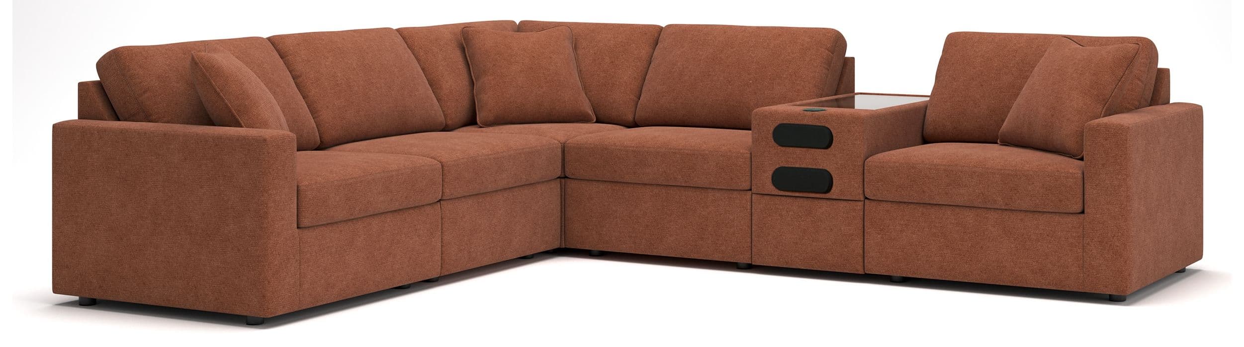 6-Piece Sectional With Audio System Console