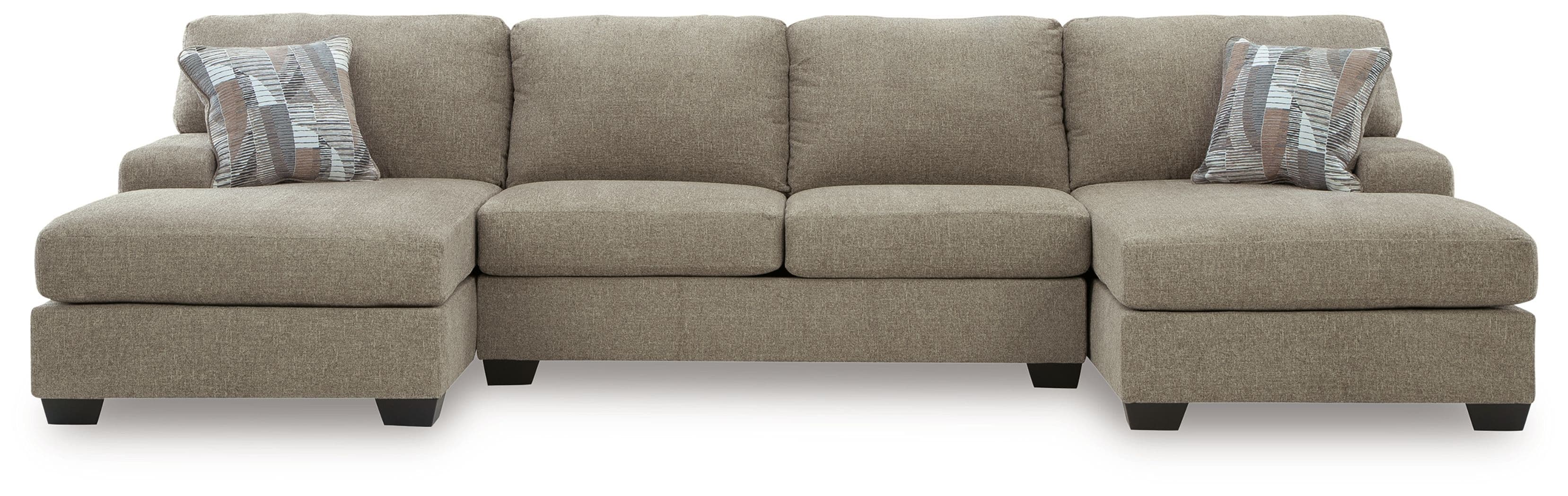 3-Piece Sectional With Double Chaise And Armless Loveseat