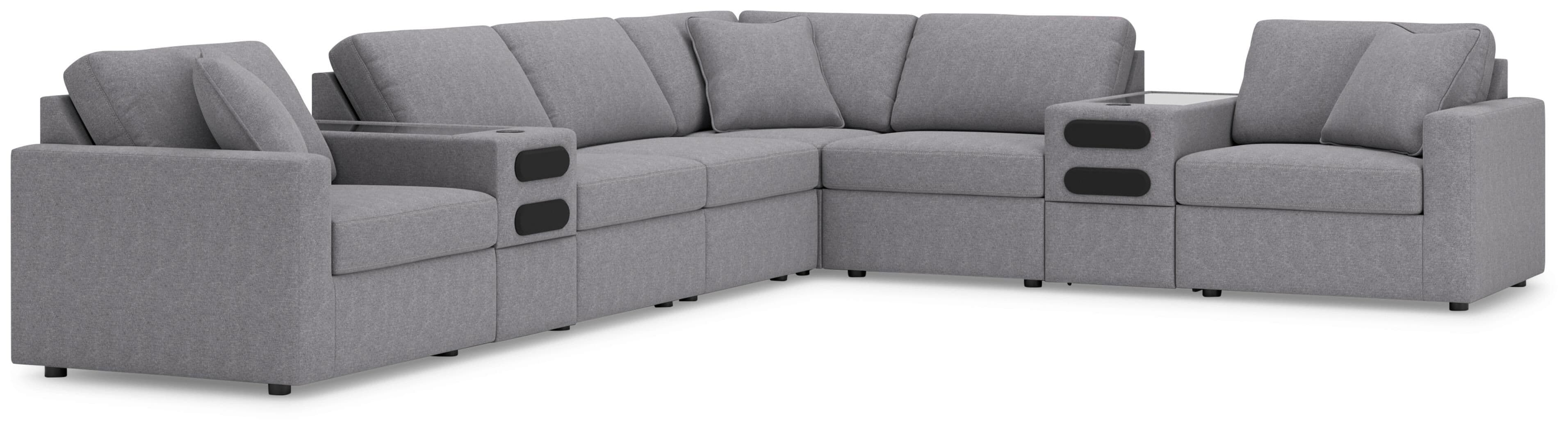 8-Piece Sectional With 2 Audio System Consoles And 3 Armless Chairs