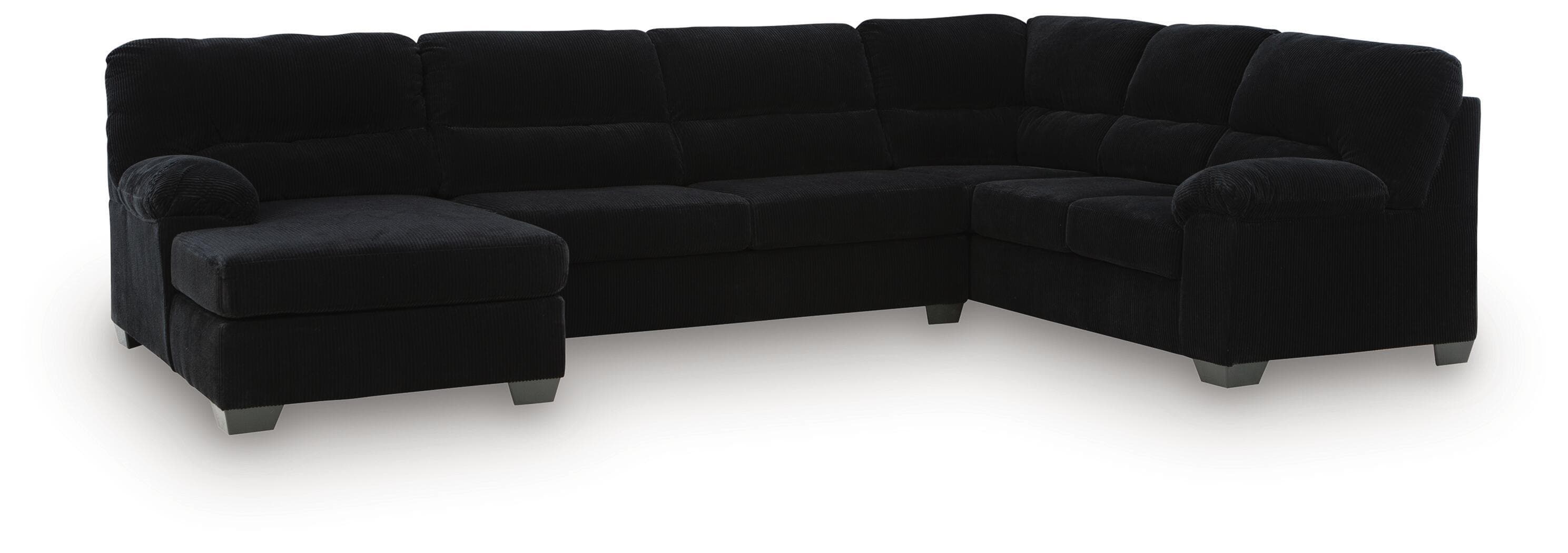 3-Piece Sectional With LAF Corner Chaise- Onyx