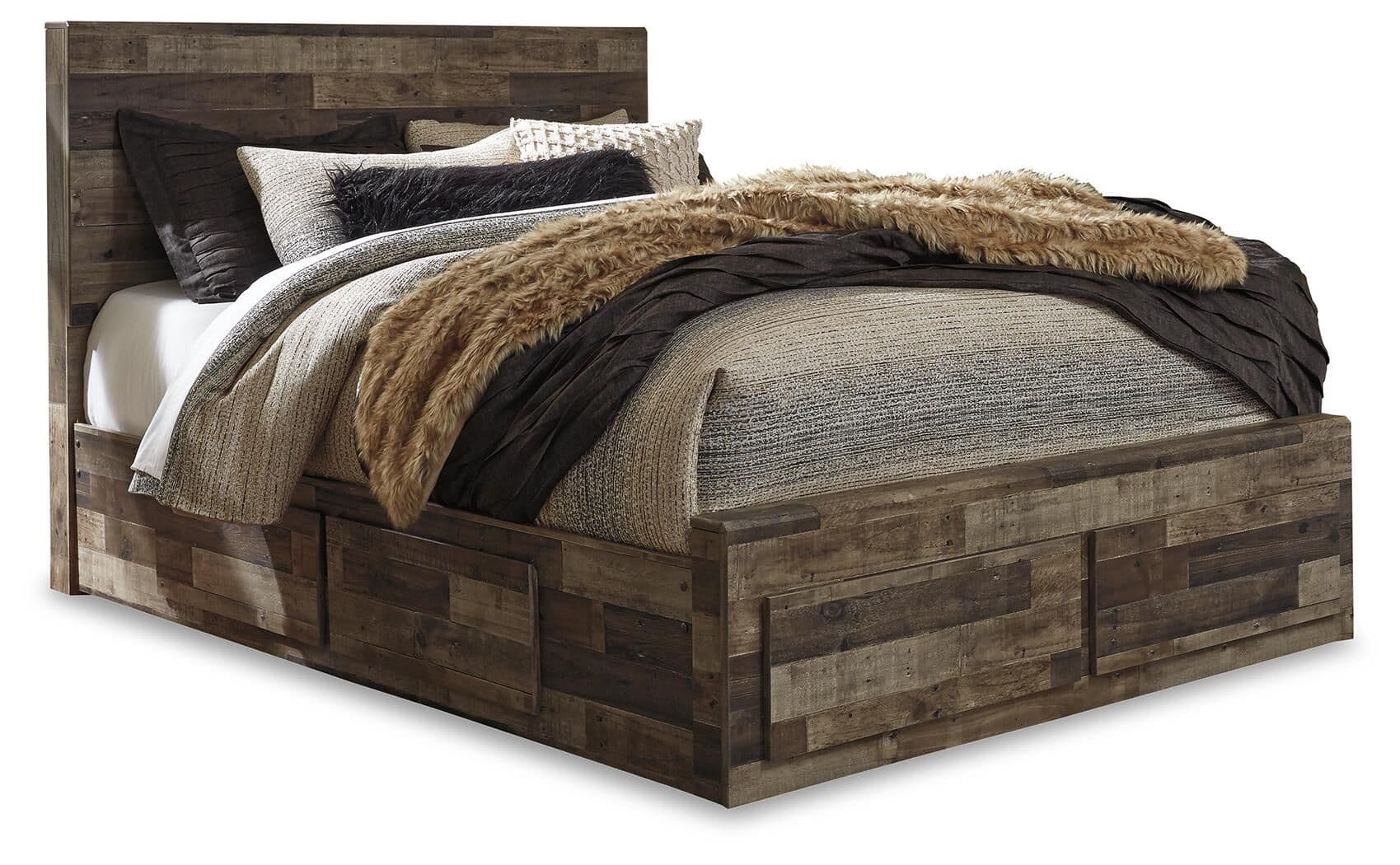 Queen Panel Bed With 6 Storage Drawers