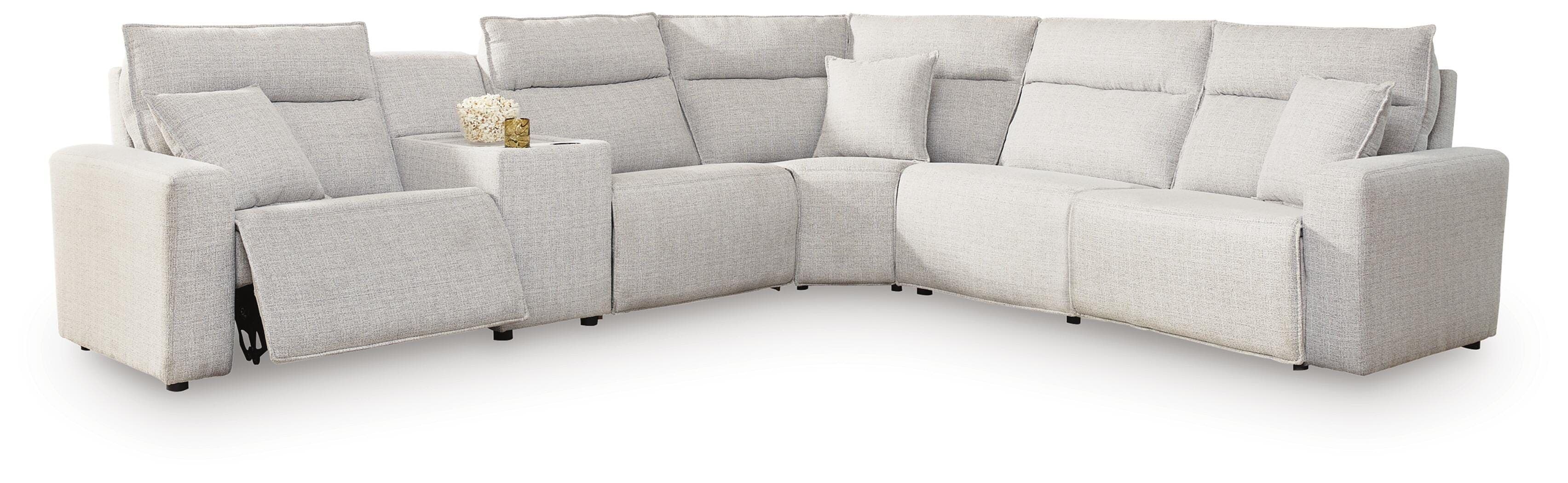 6-Piece Power Reclining Sectional With 2 Armless Chairs And Console