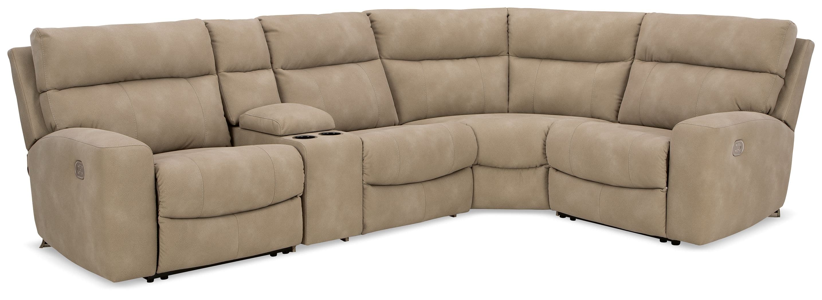 5-Piece Power Reclining Sectional With Storage Console · Sand