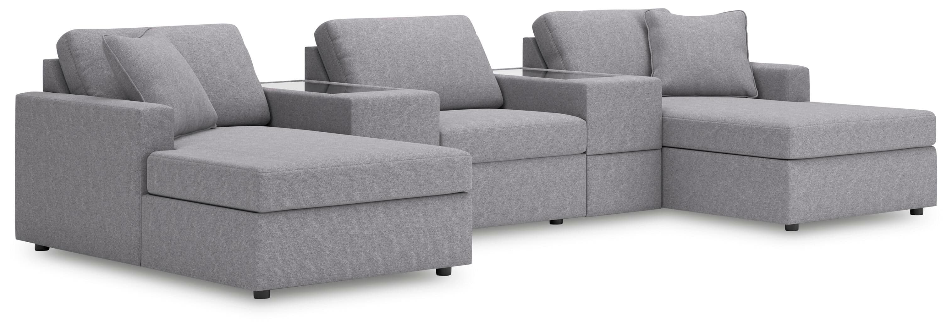 5-Piece Pit Sectional With Storage Consoles