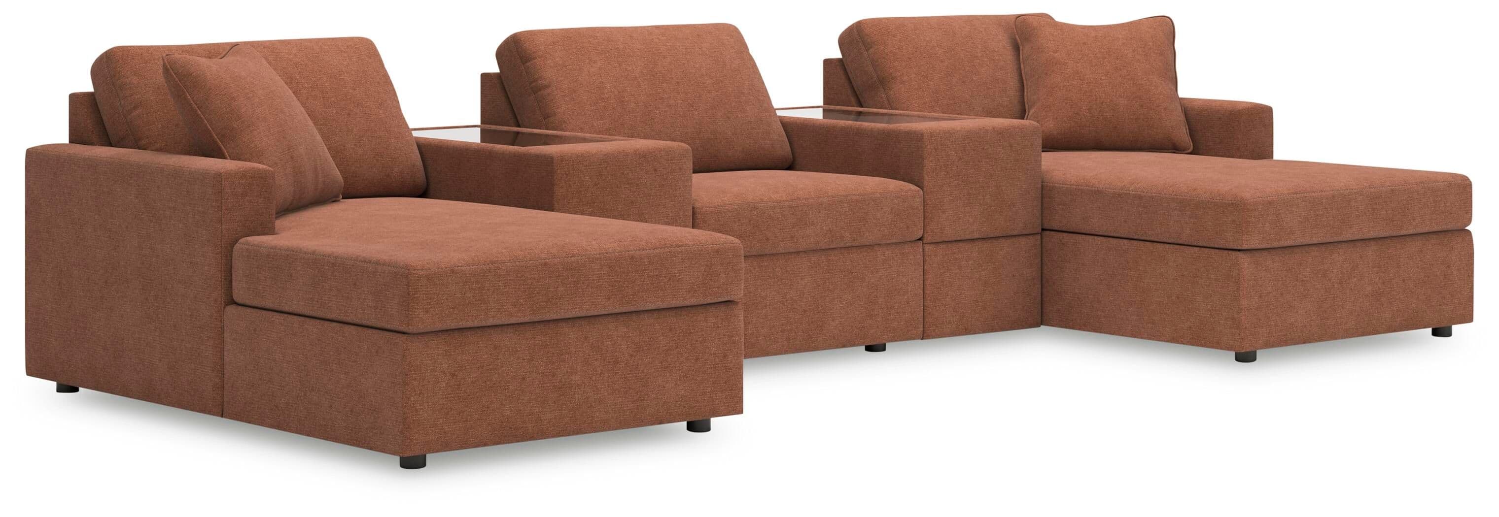 5-Piece Pit Sectional With Storage Consoles