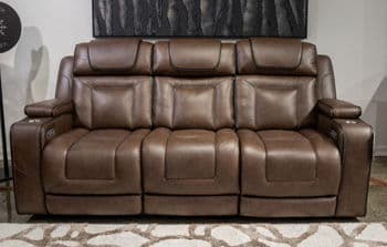 Mestrino - Power Recline Sofa With Adjustable Headrest - Hickory