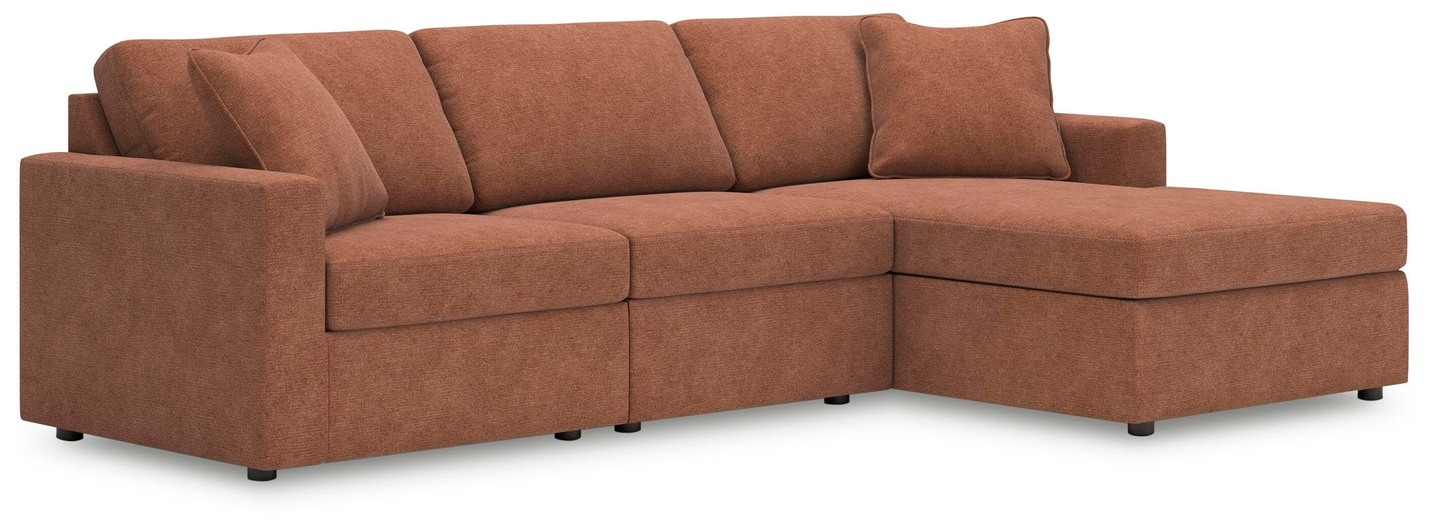 3-Piece Sectional Sofa With RAF Corner Storage Chaise
