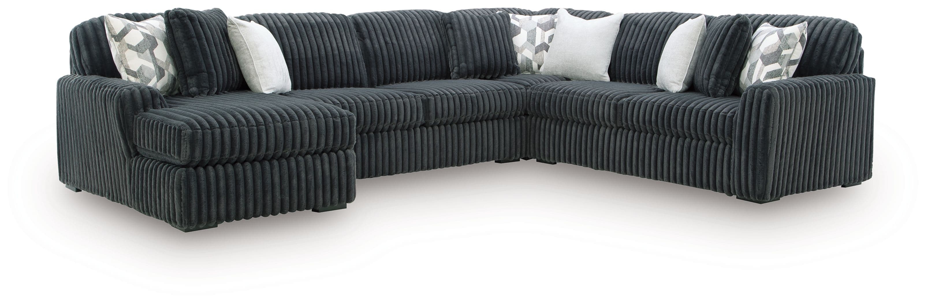 4-Piece Sectional With LAF Corner Chaise · Gunmetal