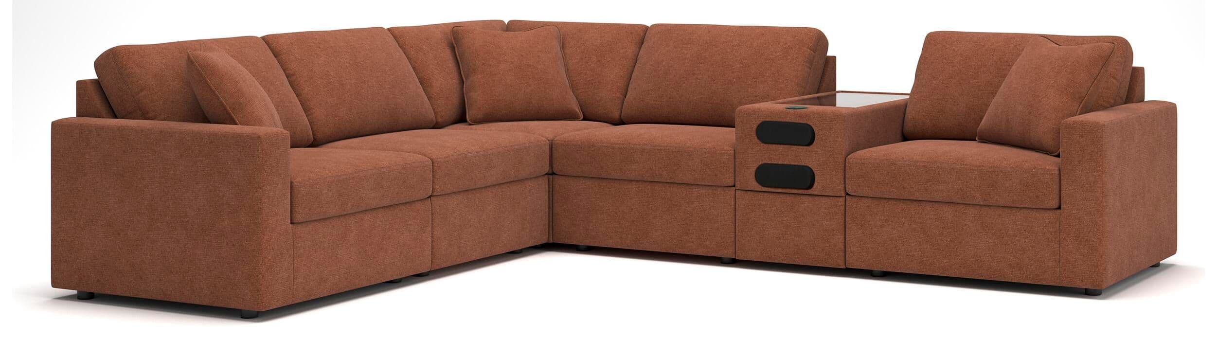 6-Piece Sectional With Audio System Console