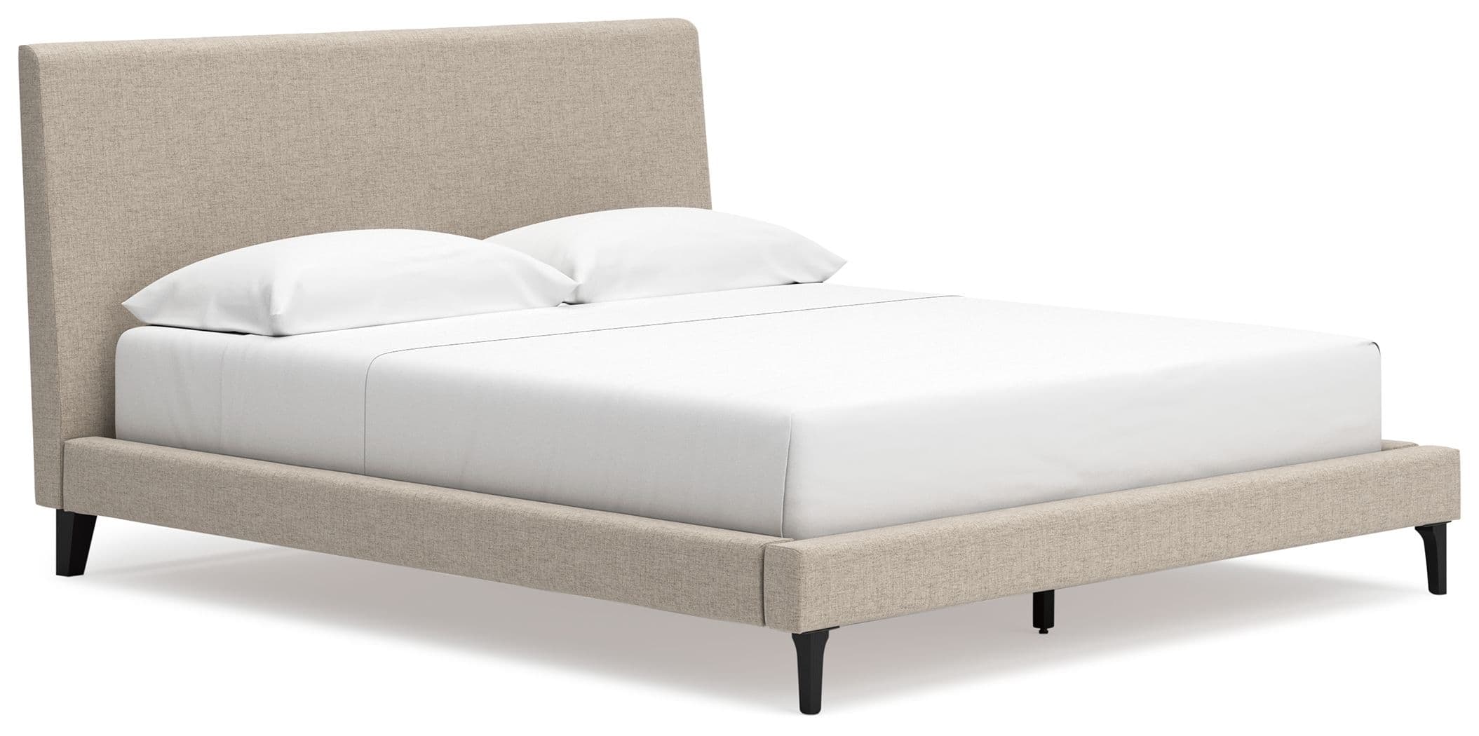 California King Upholstered Bed with Roll Slats