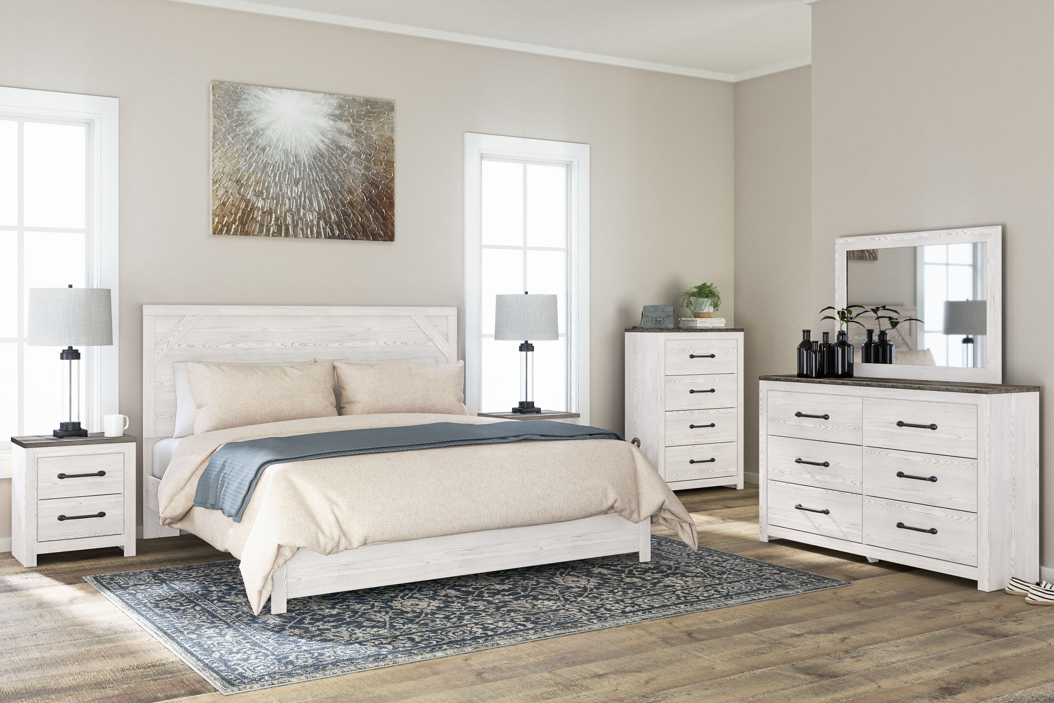5 Pc. · Dresser, Mirror, Chest, King Panel Bed