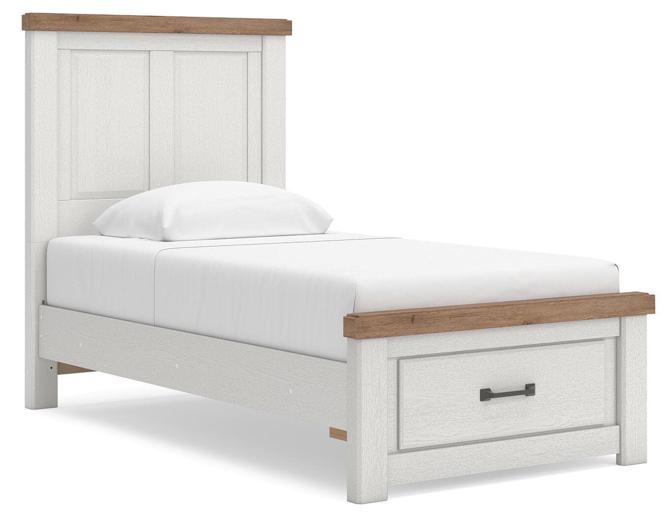 Twin Panel Storage Bed With Storage Footboard
