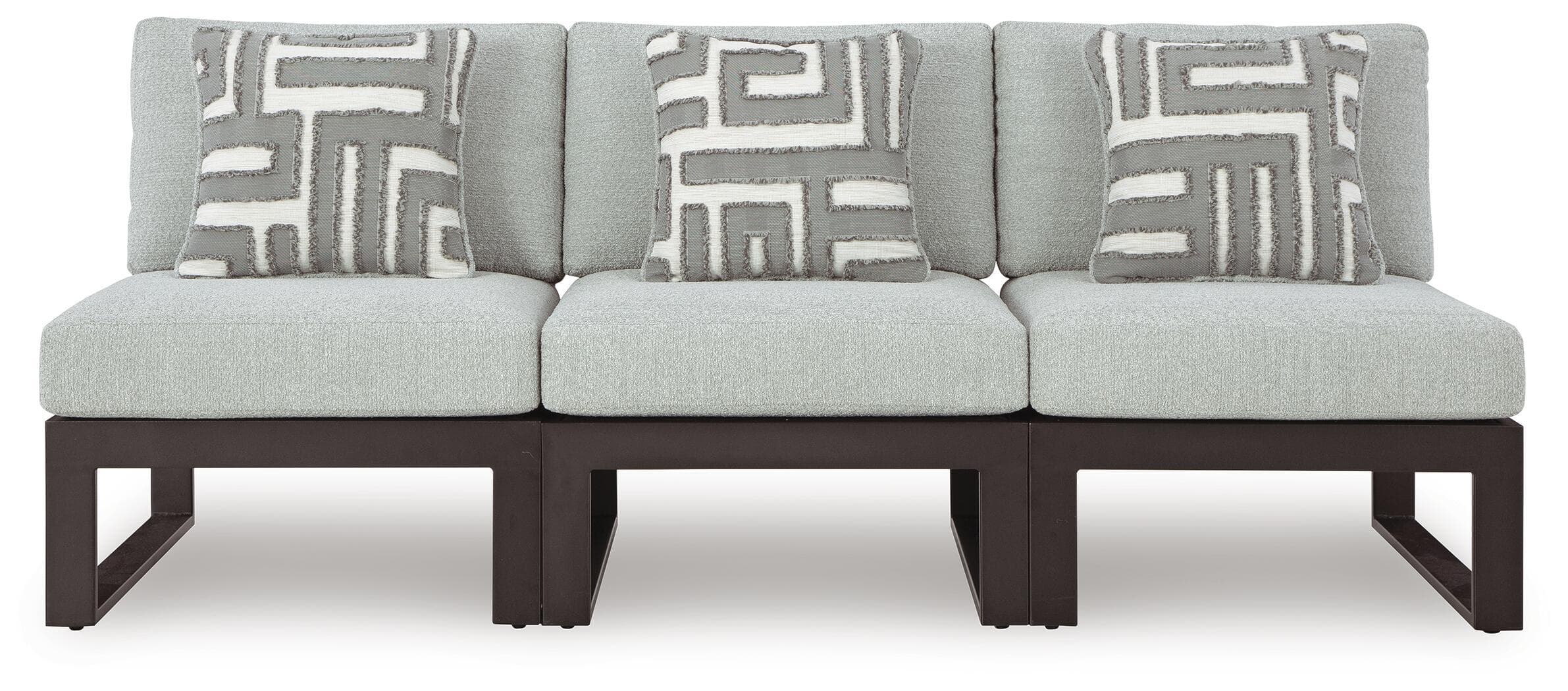 3-Piece Outdoor Sectional · Black / Gray
