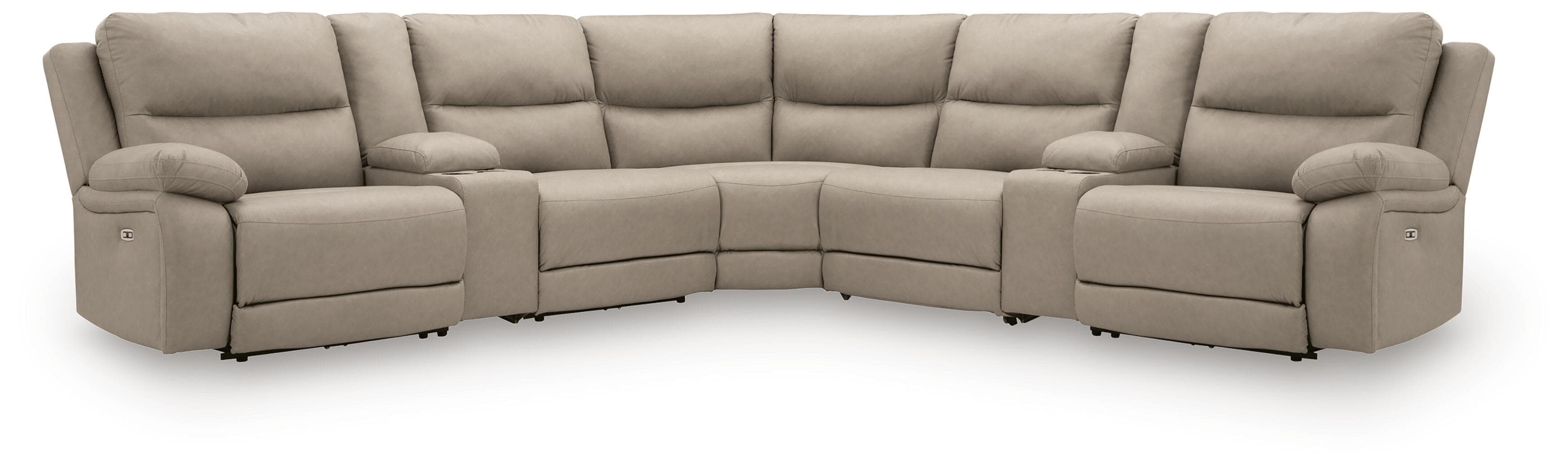7-Piece Reclining Sectional With 2 Storage Console
