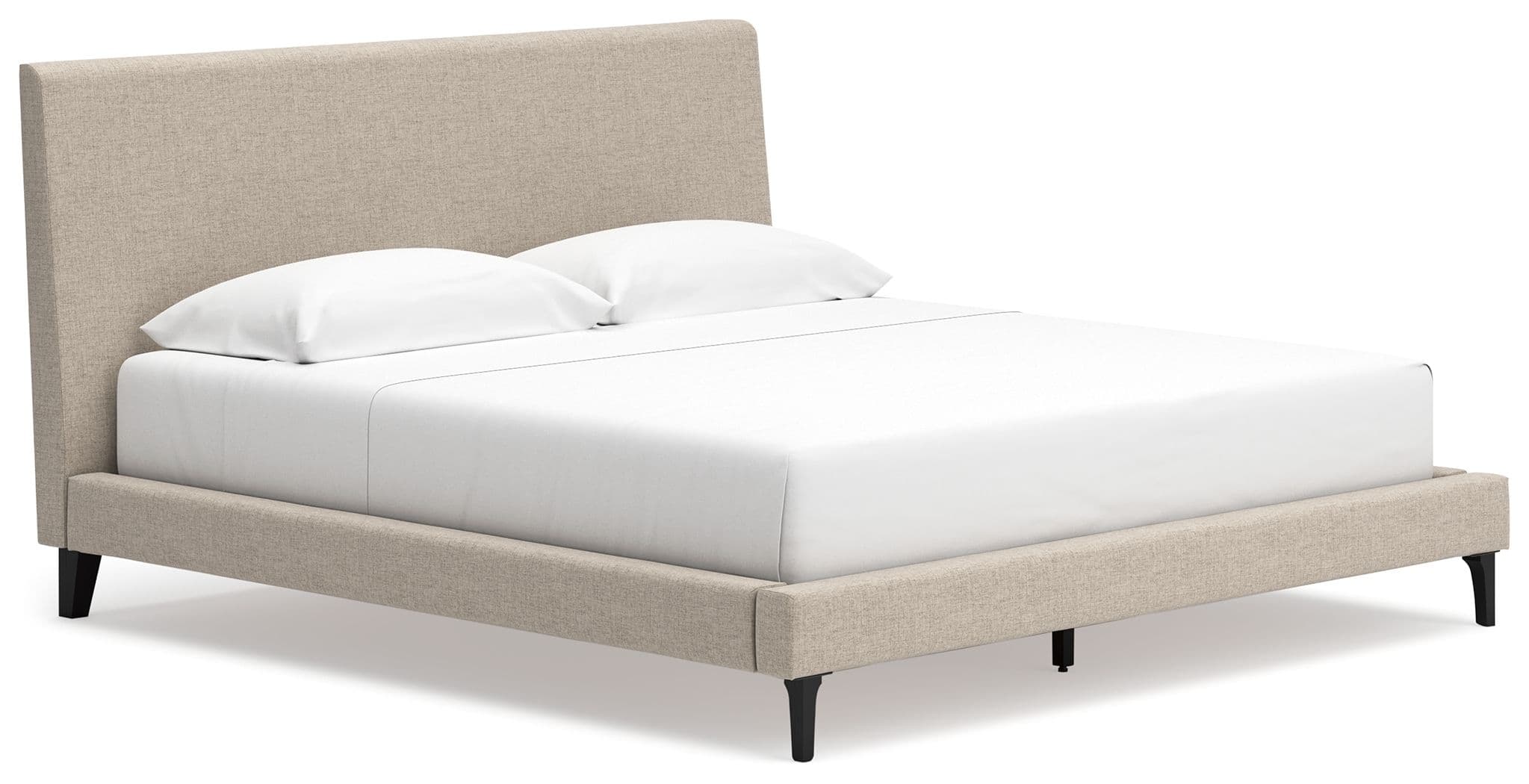 King Upholstered Bed with Roll Slats