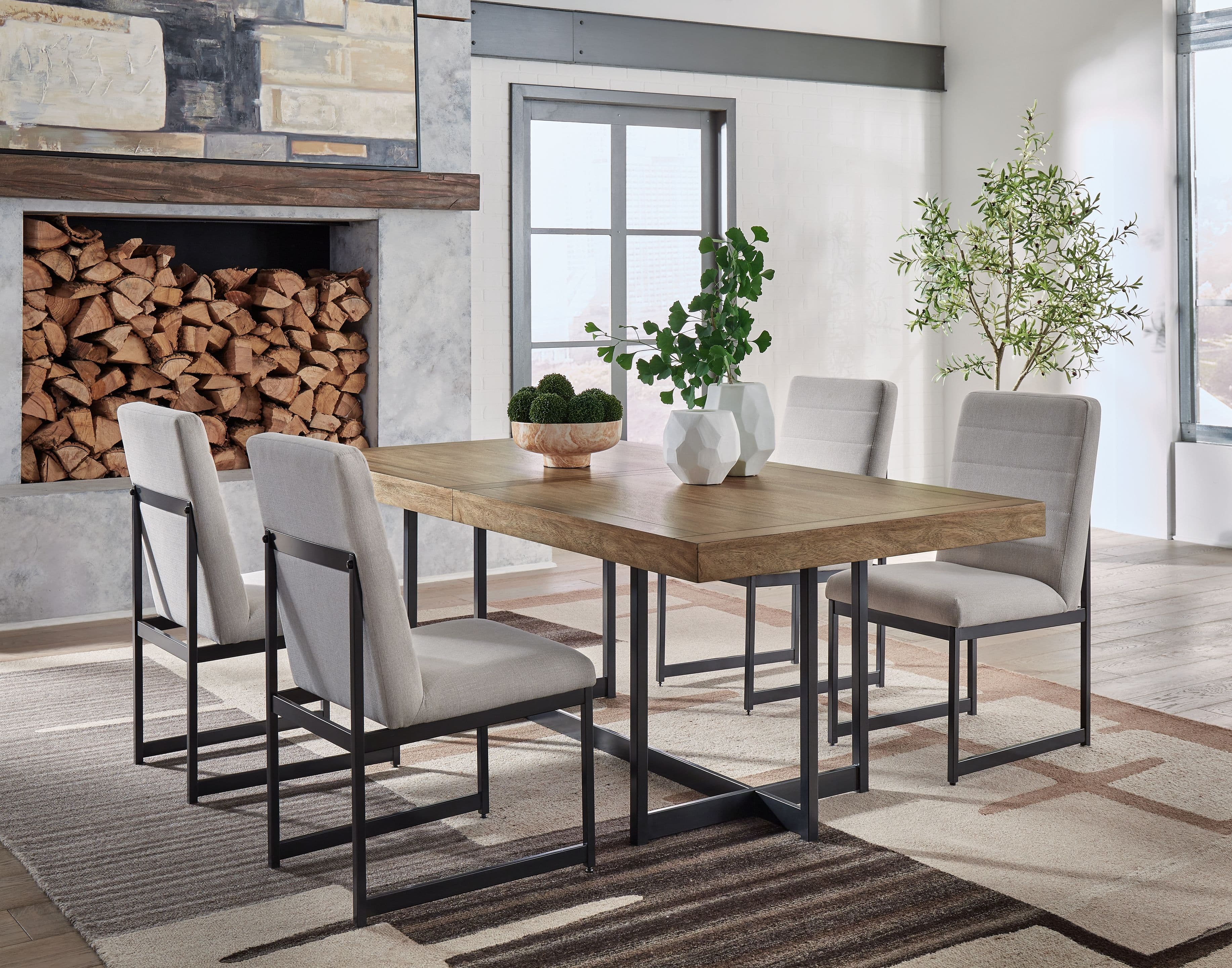 5 Pc. · Rectangular Dining Extension Table, 4 Side Chairs