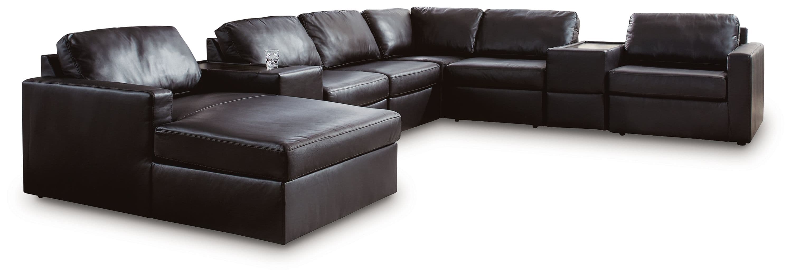 8-Piece Sectional With LAF Corner Chaise And Storage Consoles