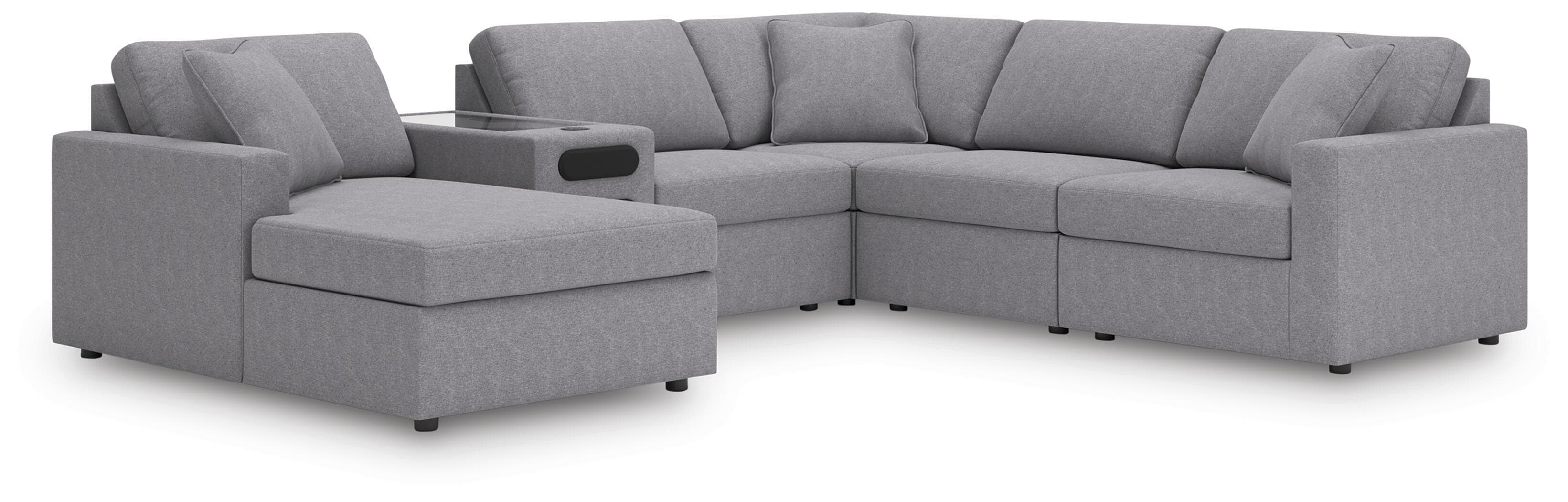 6-Piece Sectional With Audio System, Laf Corner Chaise And Raf Corner Chair