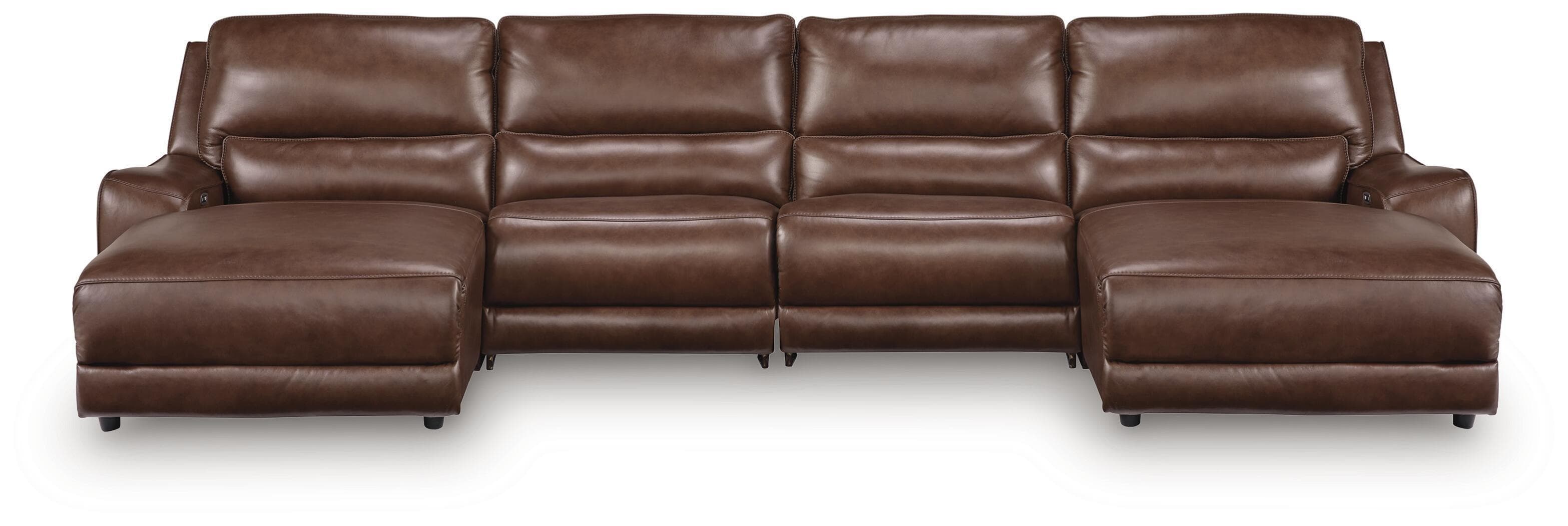 4-Piece Power Reclining Sectional With Double Chaise And 2 Power Armless Recliners · Canyon