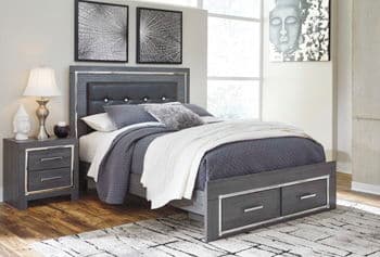 Queen Platform Bed With 2 Storage Drawers