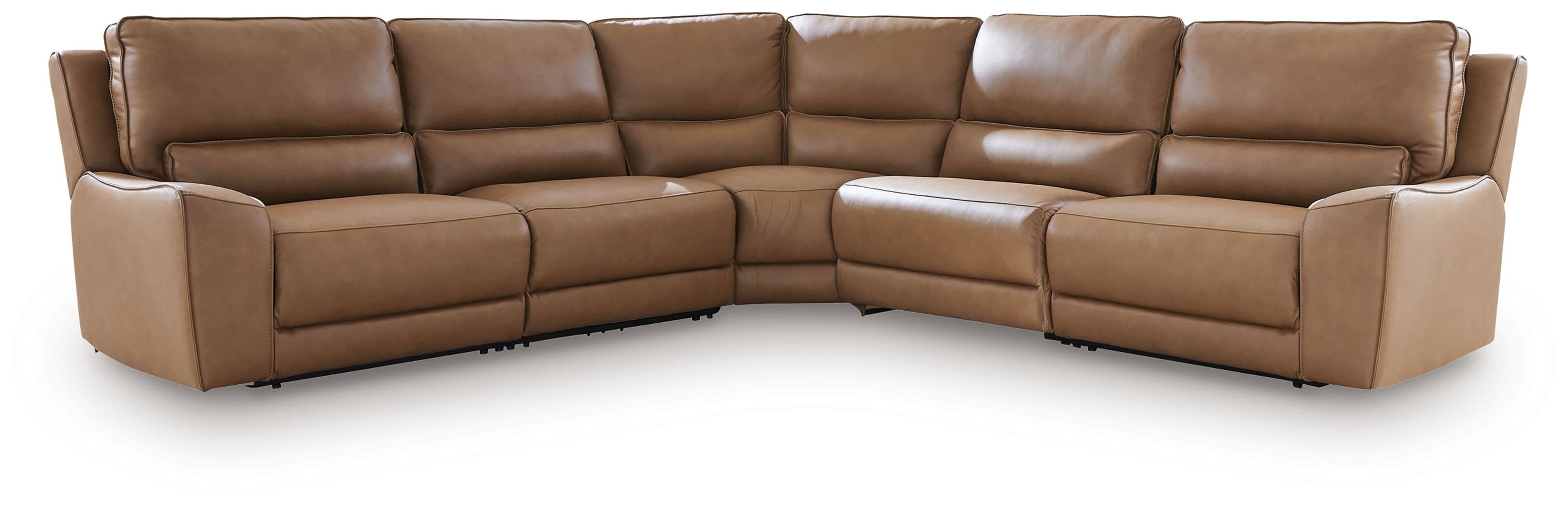 5-Piece Power Reclining Sectional · Caramel