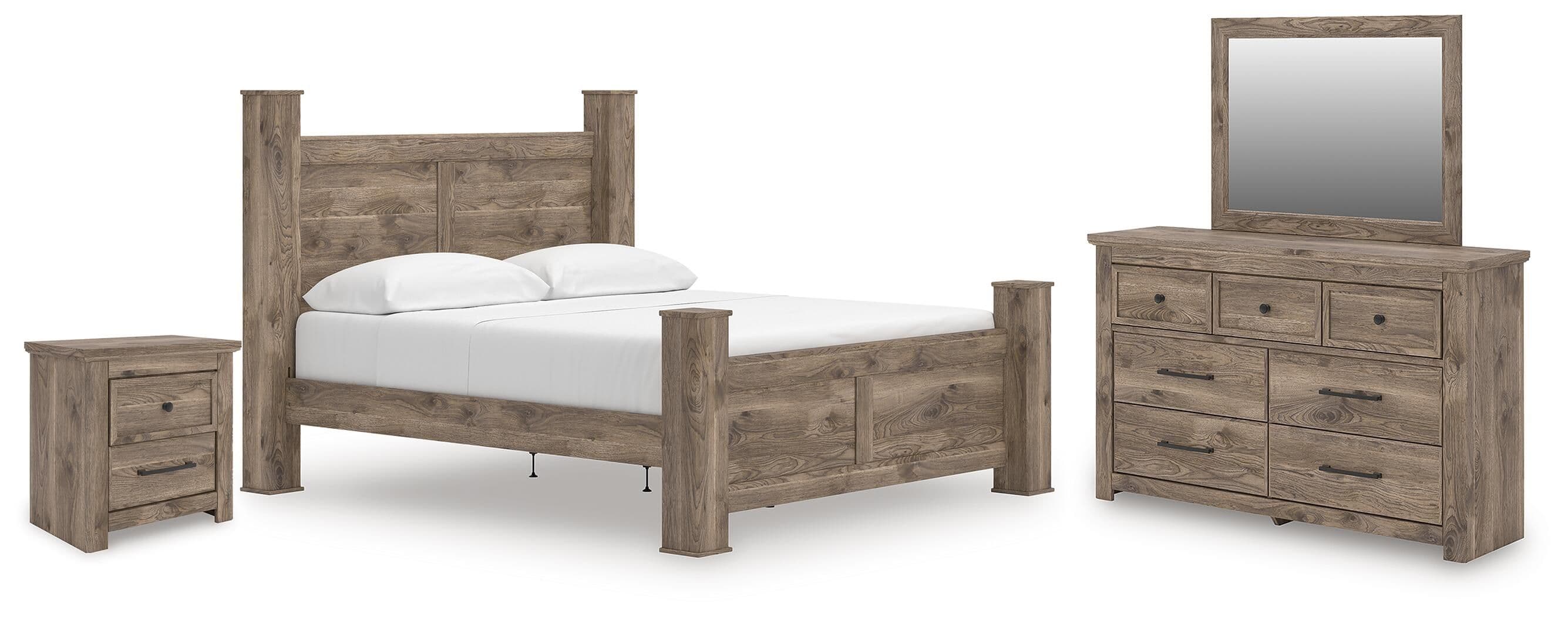 4 Pc. · King Poster Bed, Dresser, Mirror And Nightstand