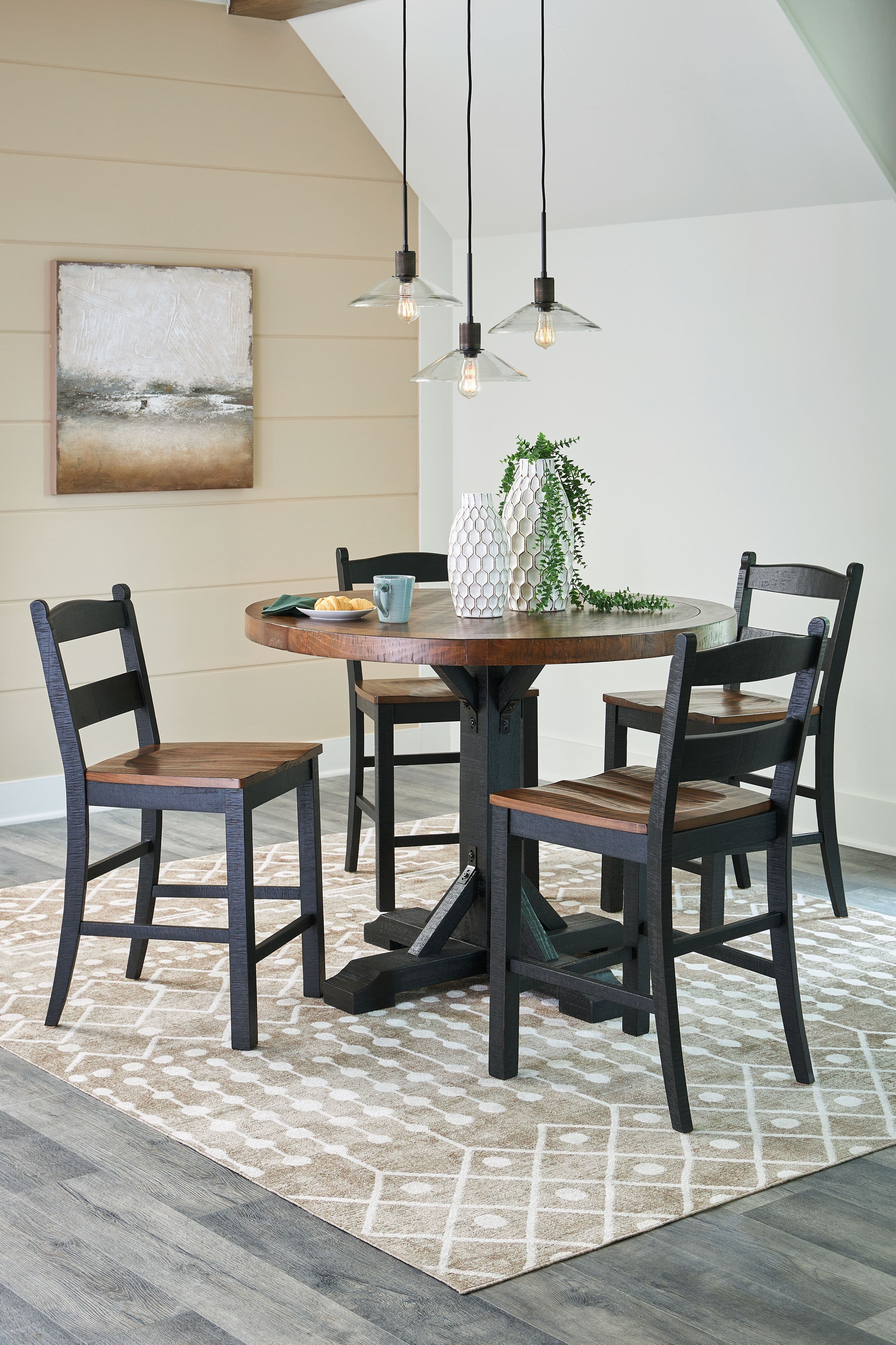 6 Pc. · Counter Height Dining Table, 4 Barstools